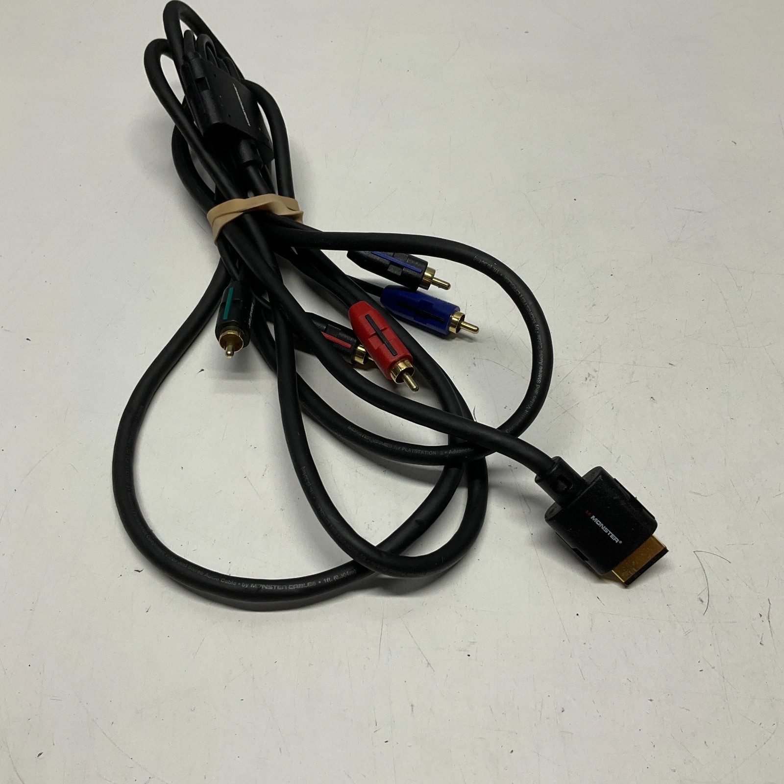 Monster Game Component AV Cable Gold Plated Tip for Sony PlayStation 2 3 PS2 PS3