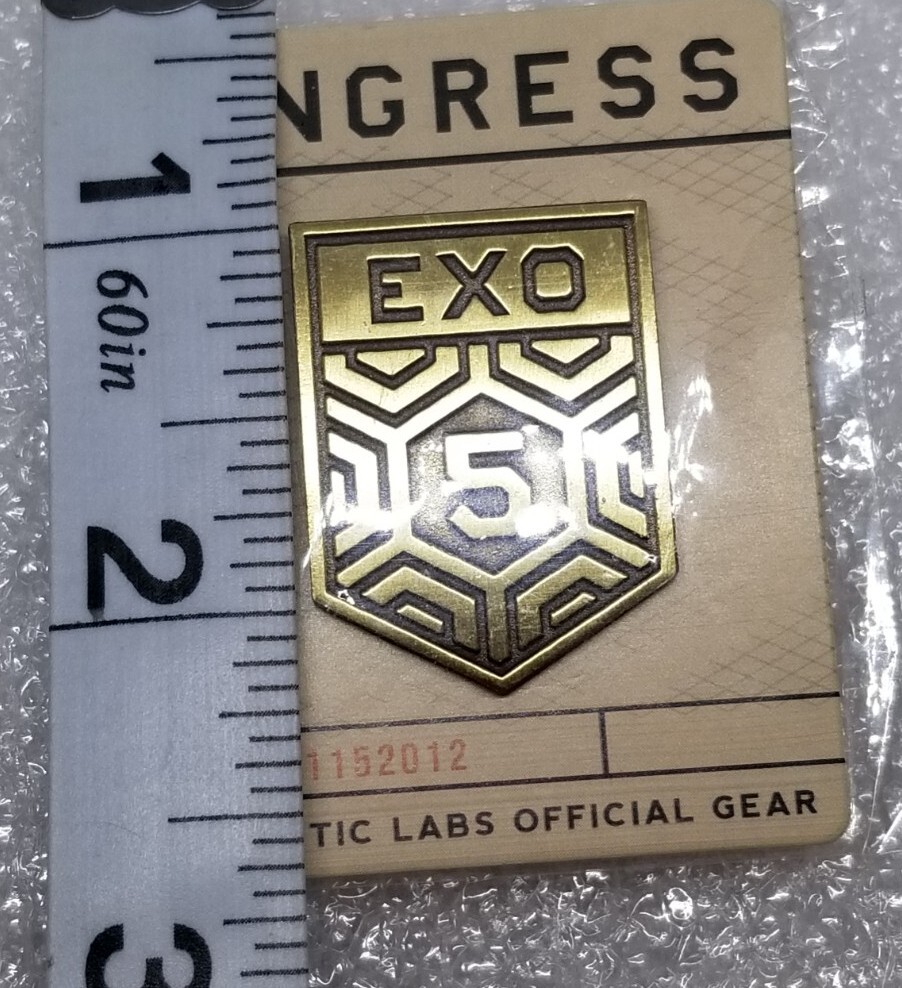 Niantic Labs Ingress 2017 Exo 5 Challenge Coin, Iron On Patch & Pin Lot