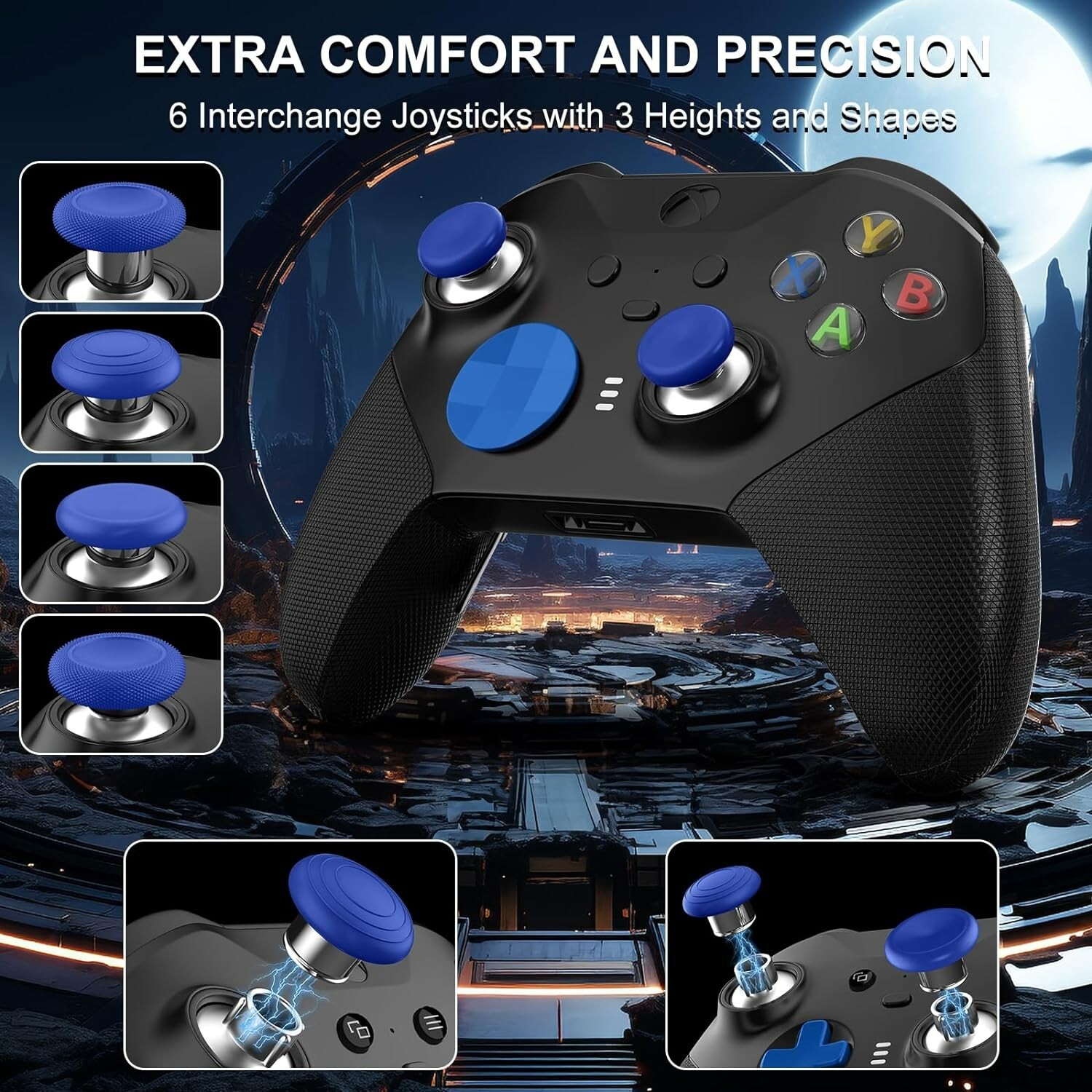 Metal Thumbsticks for Xbox One Elite Series 2, Elite Series 2 Core Controller Pa