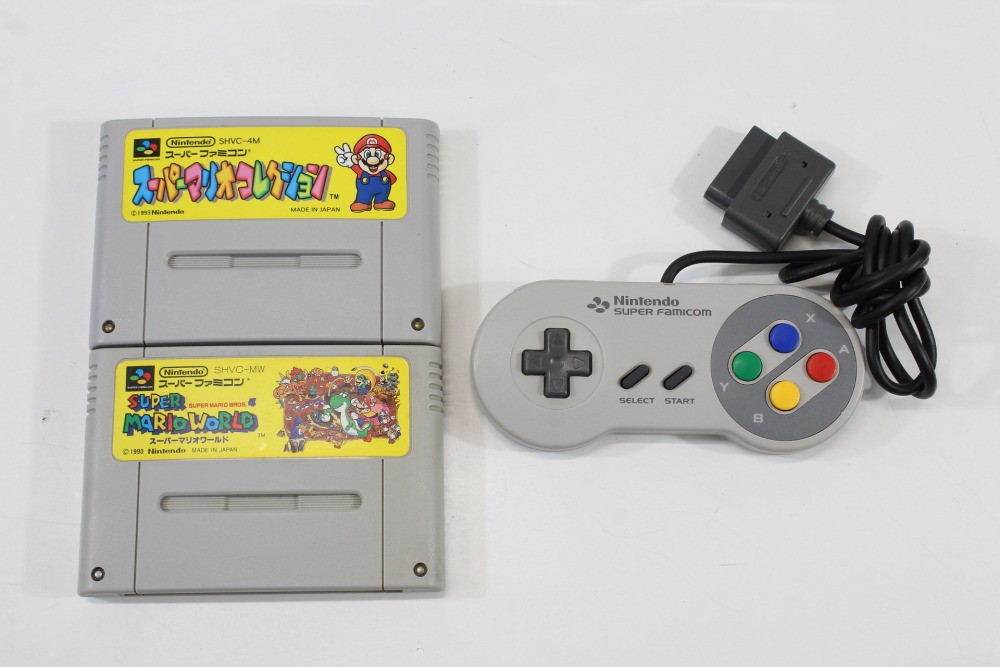 Super Nintendo Crystal Clear Console SNES SFC Converted Controller AC AV Mario