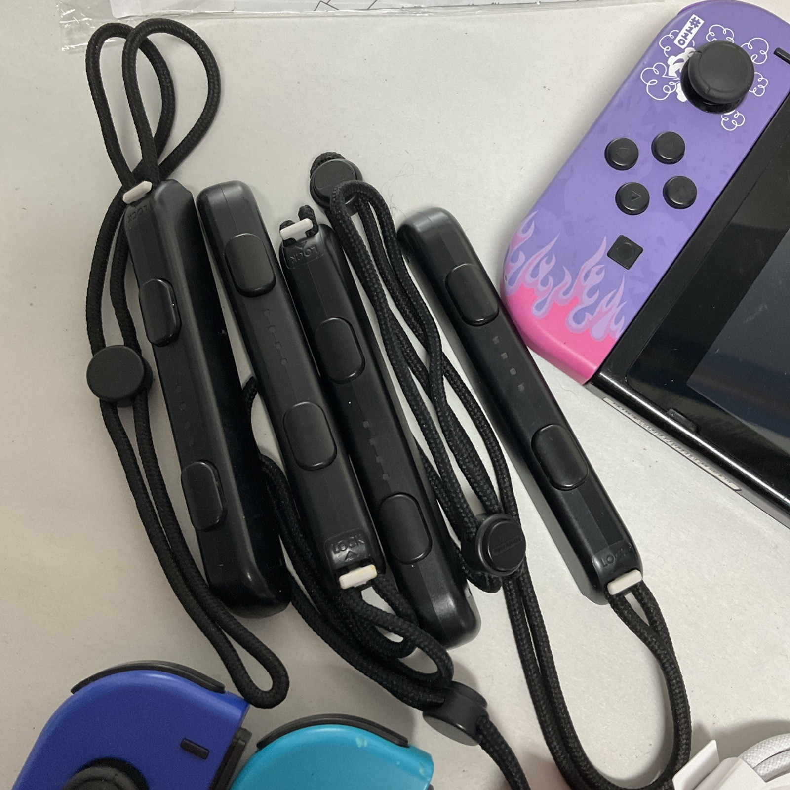 Nintendo Switch HAC-001 Pokémon Black/Purple Joy-Con Dock & Extras