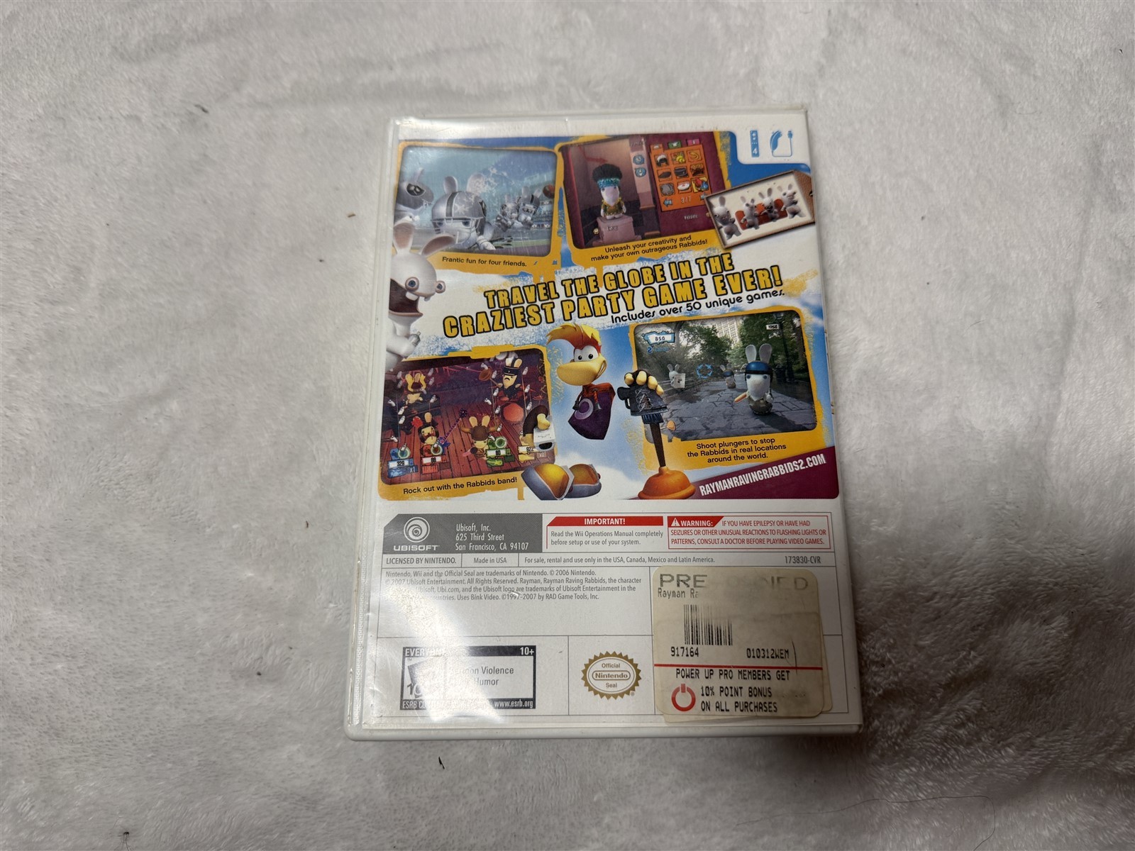 NINTENDO WII RAYMAN RAVING RABBIDS 2 COMPLETE GAME WITH MANUAL
