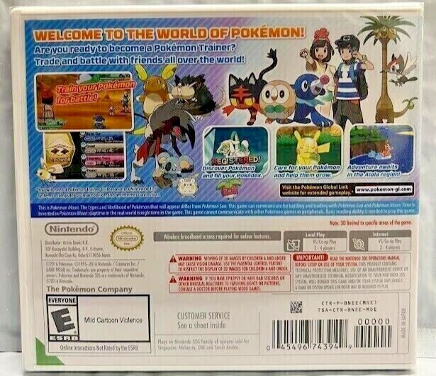 Pokemon Sun + Moon + Ultra Sun + Ultra Moon – Nintendo 3DS New Sealed Bundle
