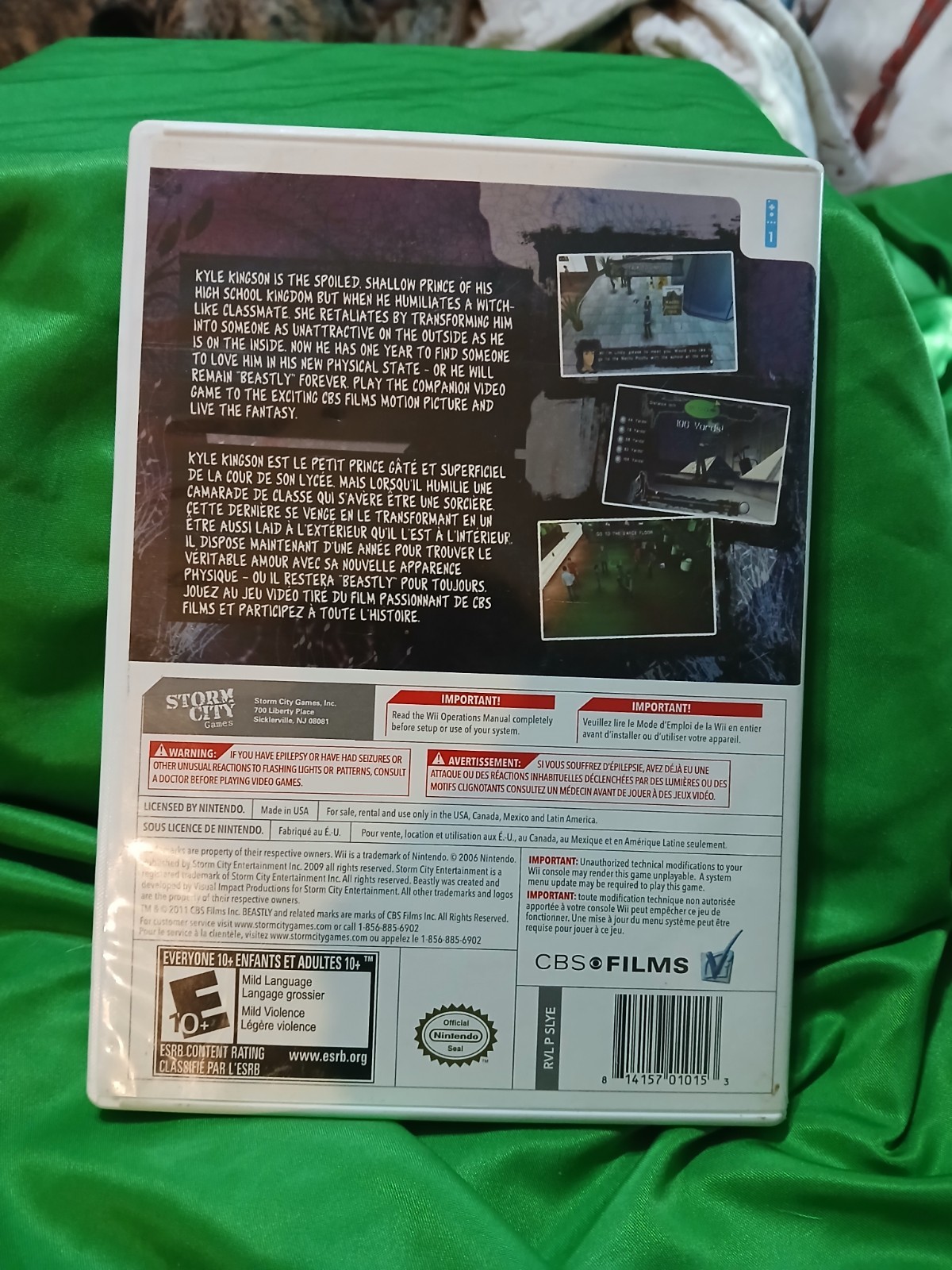 Beastly Nintendo Wii Game Complete CIB Tested w/ Case Manual Storm City 2011