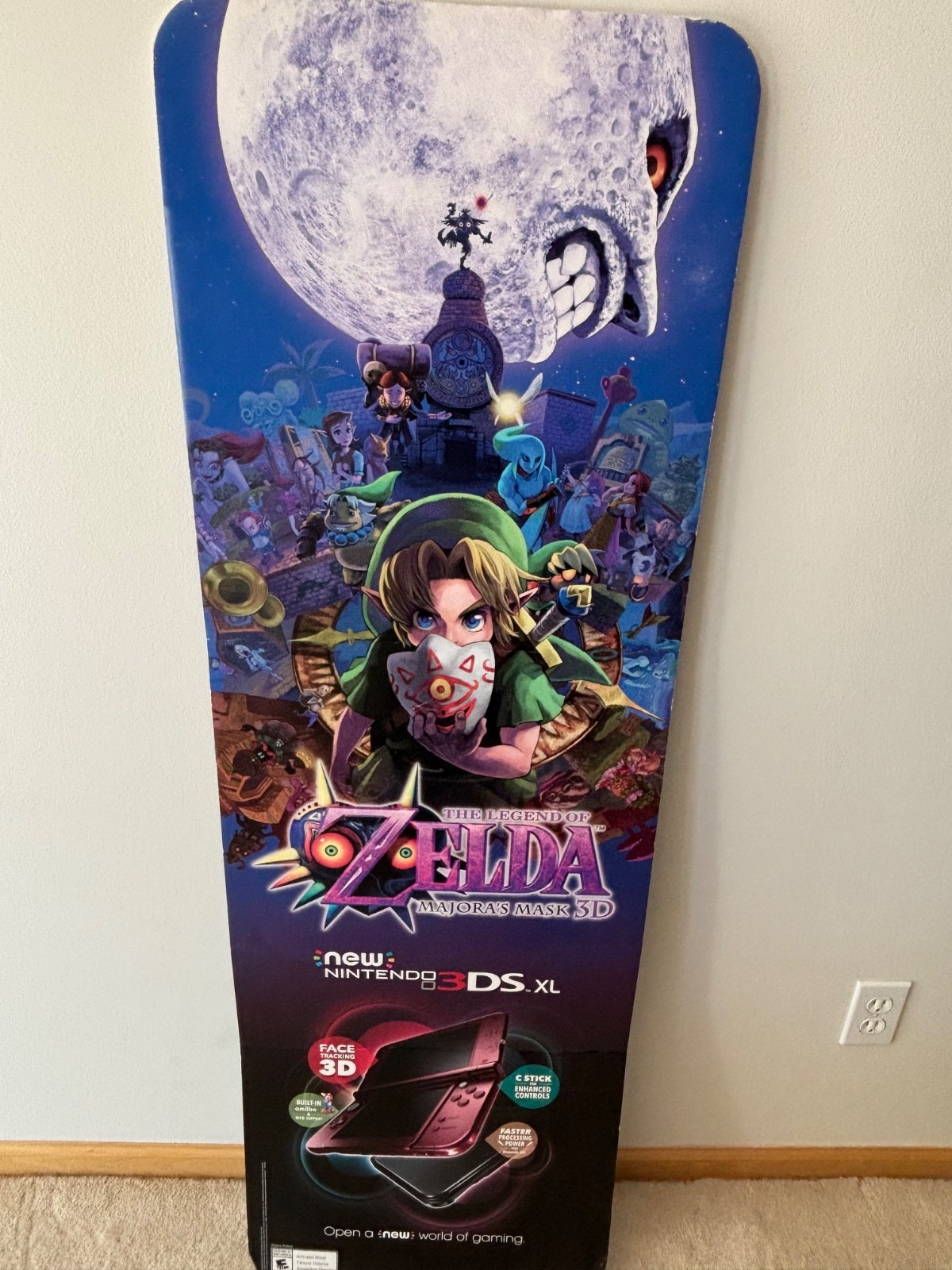 Nintendo 3DS Legend of Zelda Majora’s Mask 3D Promo Store Display Sign Magnetic