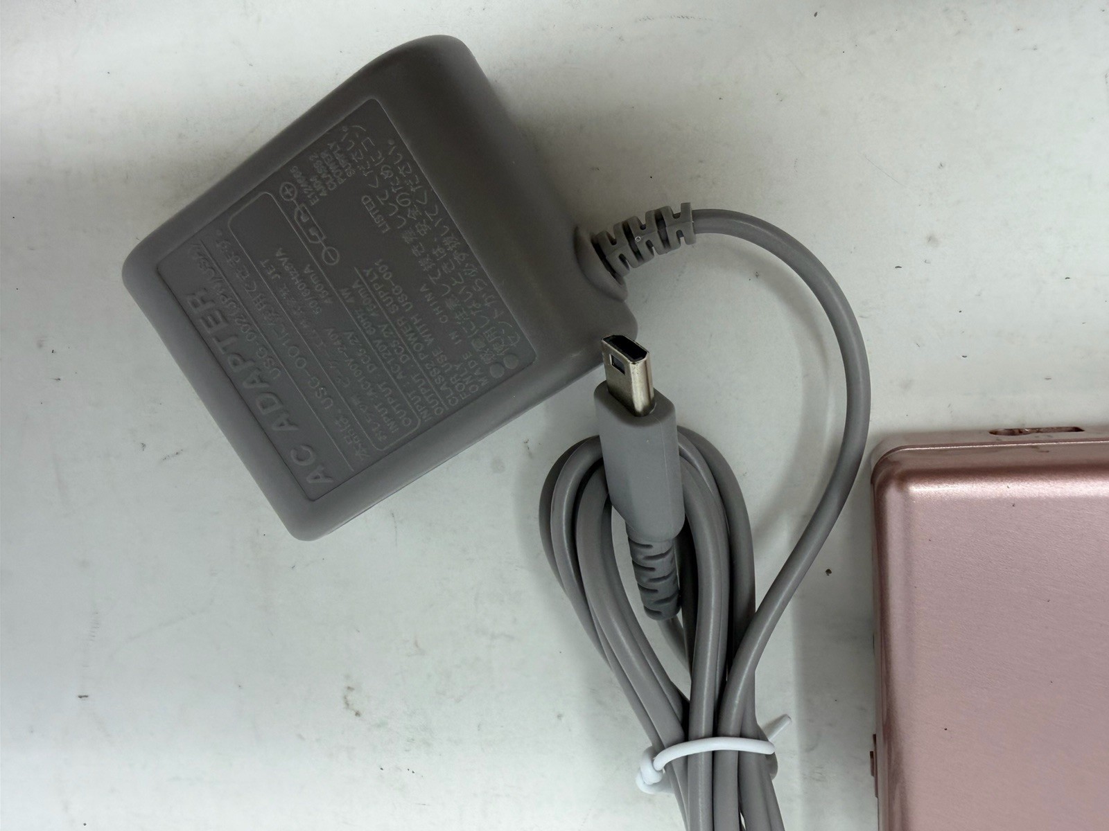 Nintendo DS Lite USG-001 Metallic Pink Handheld Working W/ Charger & Charger