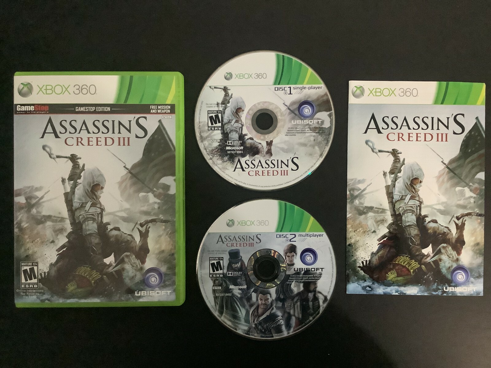 Assassin’s Creed III 3 Xbox 360 Complete w/ Manual – Good Shape