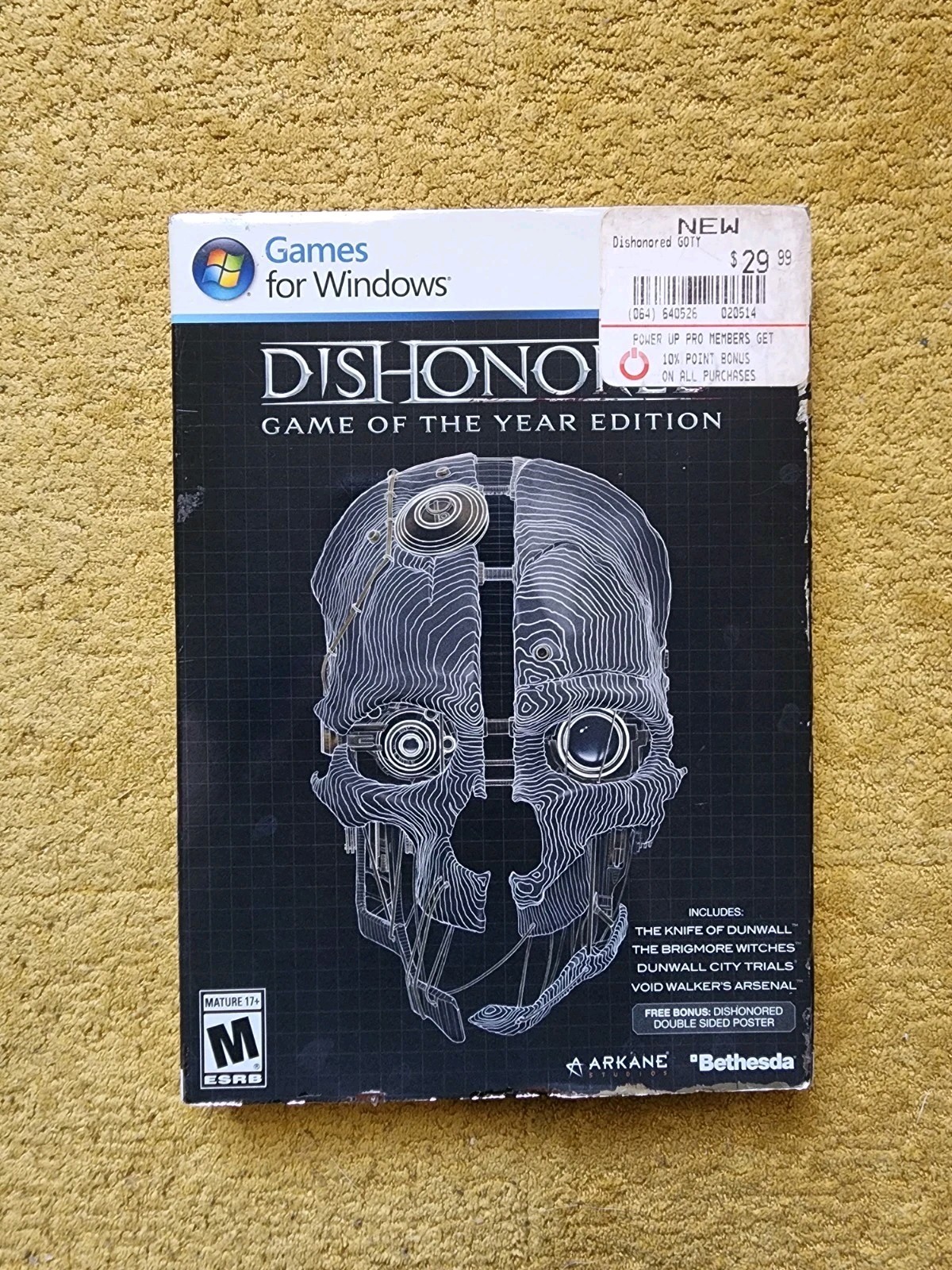 Dishonored Game of the Year Edition w/Steam Key PC Windows CIB w/ Poster