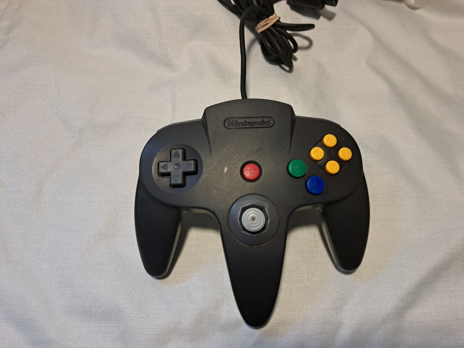 Official Nintendo 64 N64 Black/Grey Controller, Authentic, Cleaned & Tested!