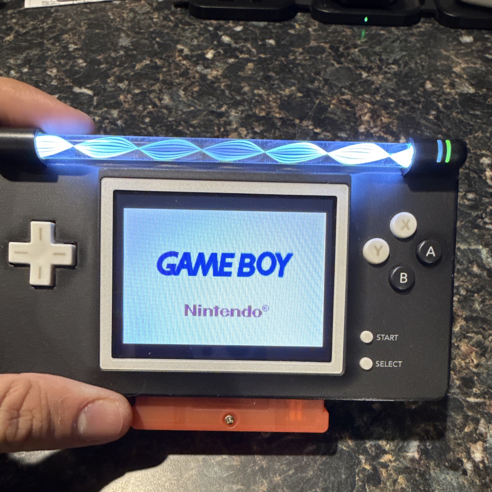 Gameboy Macro console modified DS Lite USG-001 Black with usb-c charging.