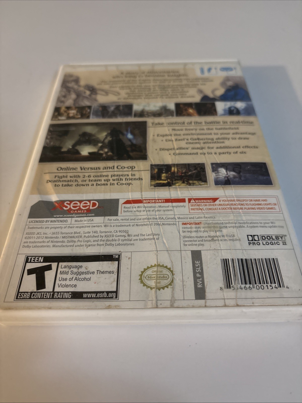 The Last Story (Nintendo Wii, 2012) CIB – Artwork Damage – Fast Free Shipping