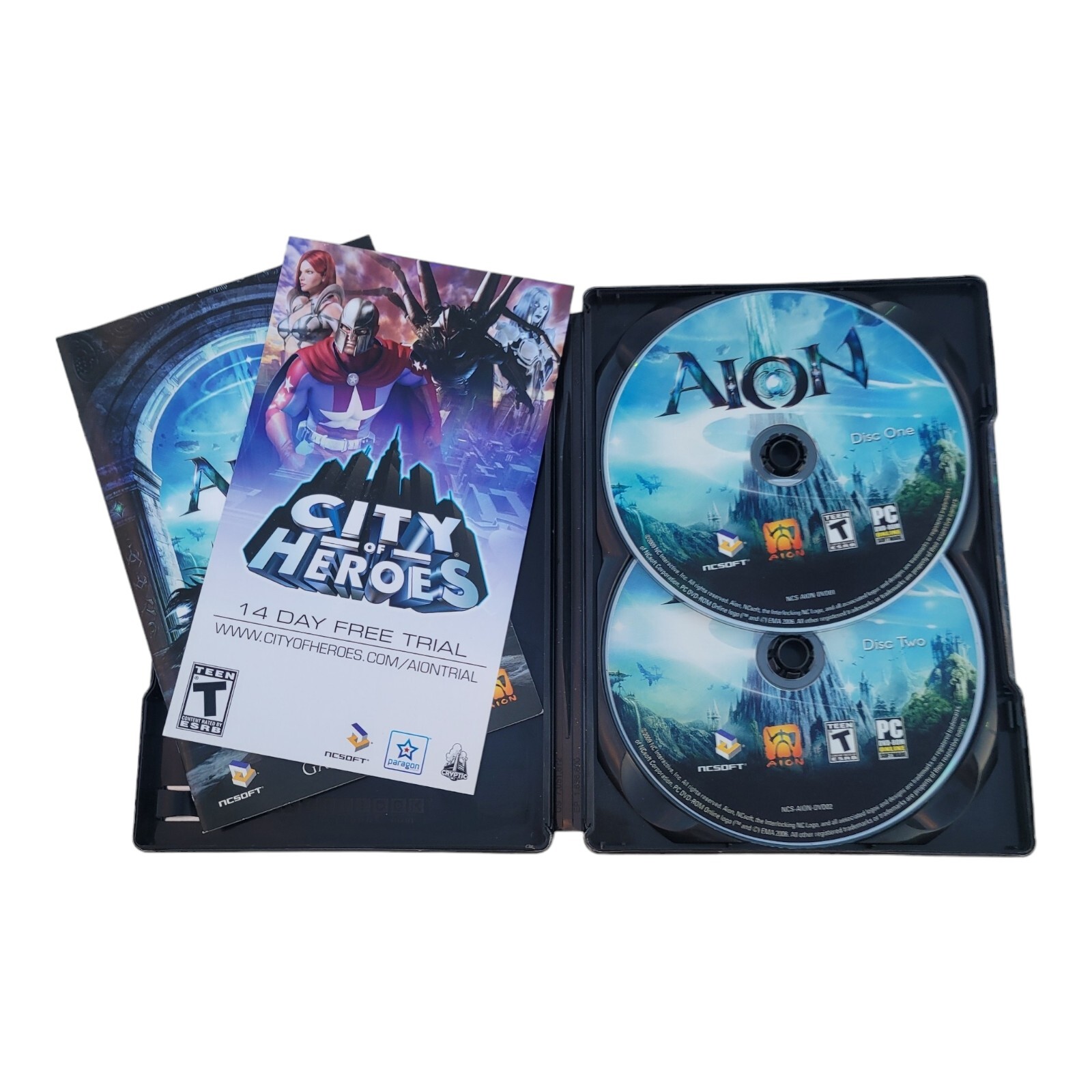 Aion PC DVD-ROM Online Game 2 Disc Manual 2009 CIB NCsoft Alienware TESTED Works