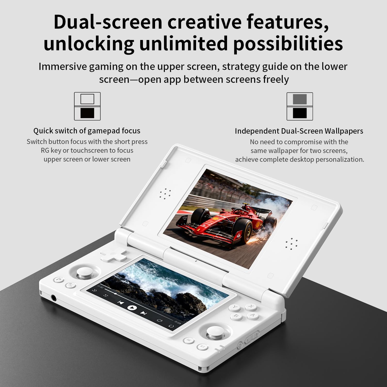 Anbernic RG DS Flip Retro Handheld Game Console , RGDS 4.0 Inch Dual IPS Touc…