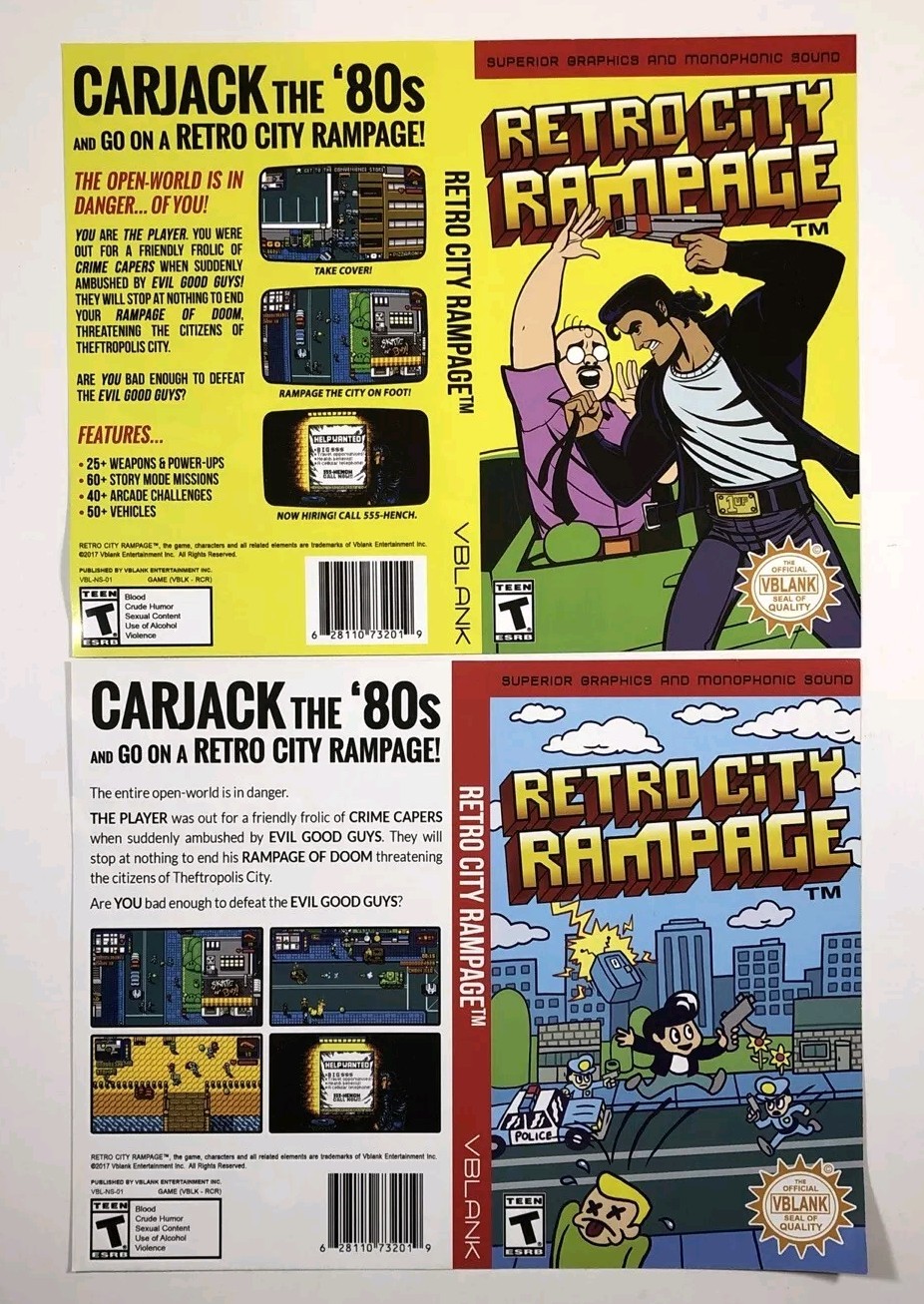 2 COVER ART VARIANTS ONLY, NO GAME: RETRO CITY RAMPAGE (Nintendo Switch) READ!