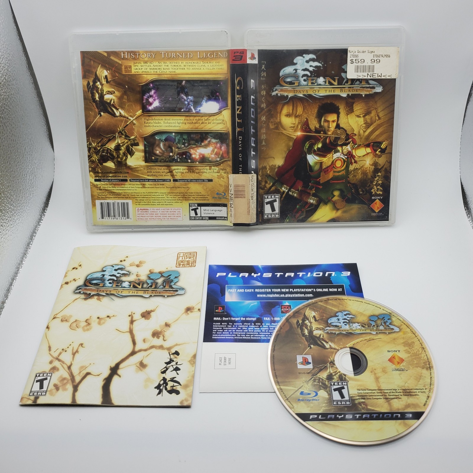 Genji: Days of the Blade (PlayStation 3, 2006) MINT Disc, Complete CIB, TESTED