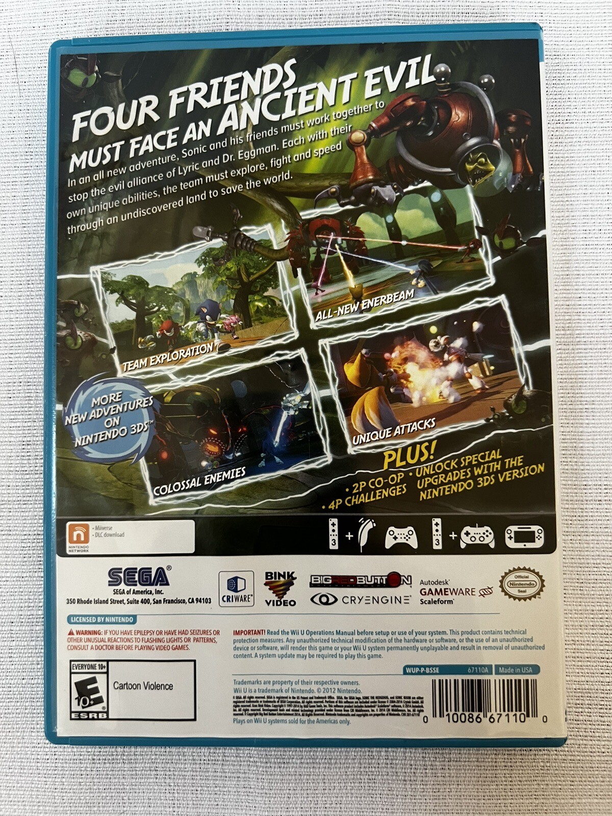 Sonic Boom Rise of Lyric Nintendo Wii U 2014