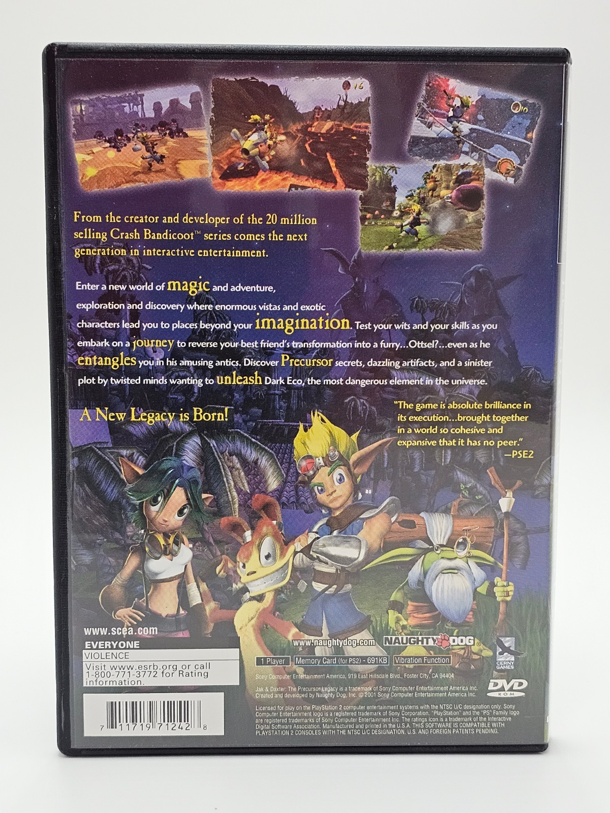 Sony Playstation 2 PS2 Jak And Daxter Disc + Case Cleaned & Tested