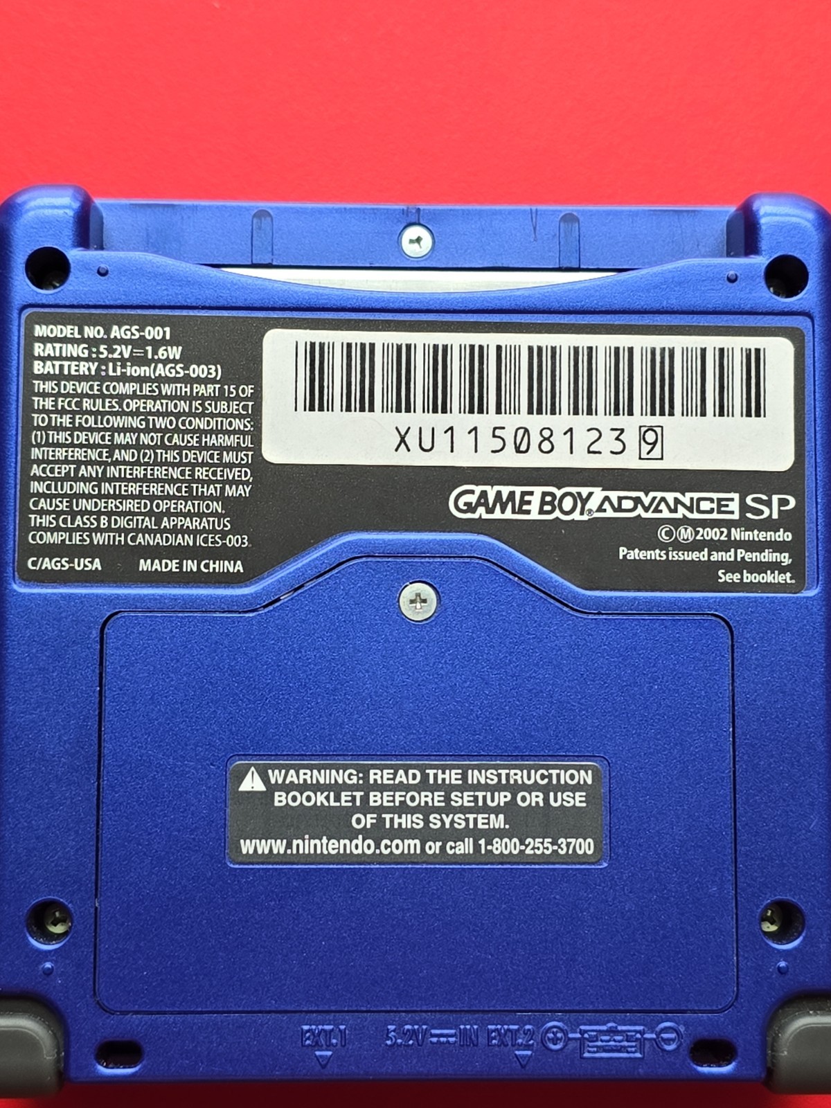 Game Boy Advance SP Handheld System Cobalt Blue AGS 001 No Charger OEM Works
