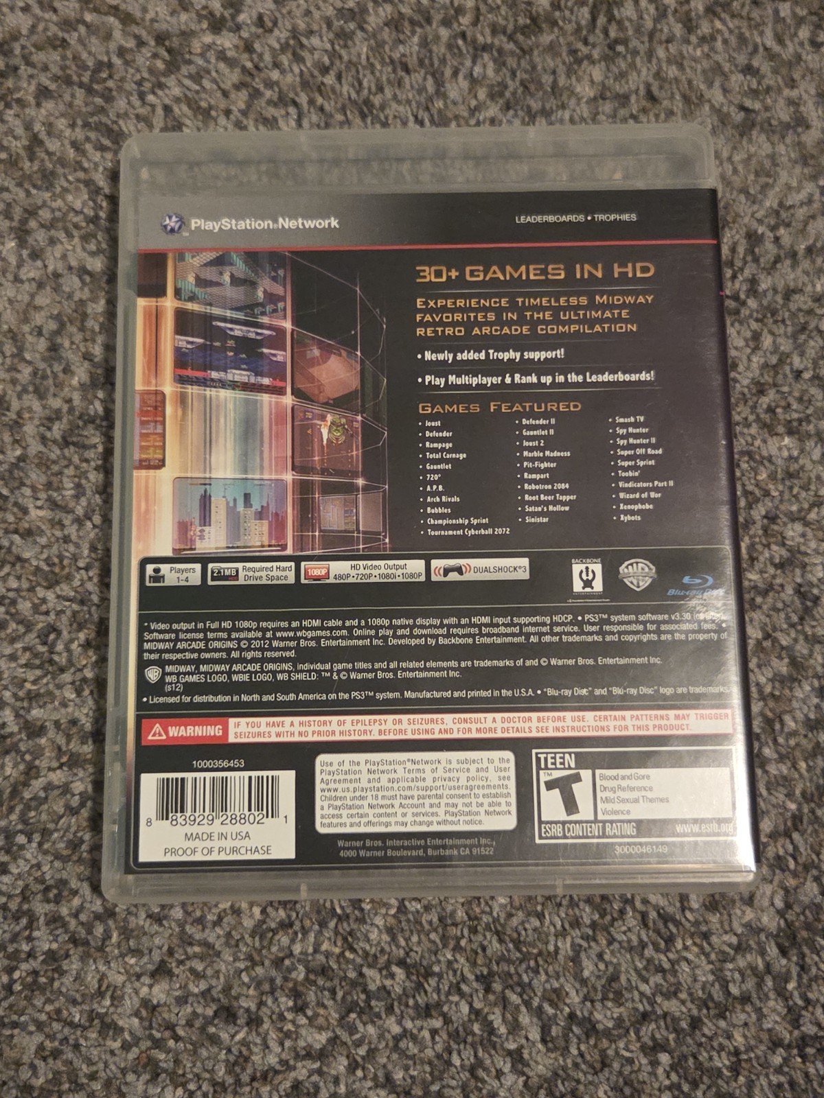 Midway Arcade Origins w/ Manual (CIB, Sony PlayStation 3, PS3, 2012)