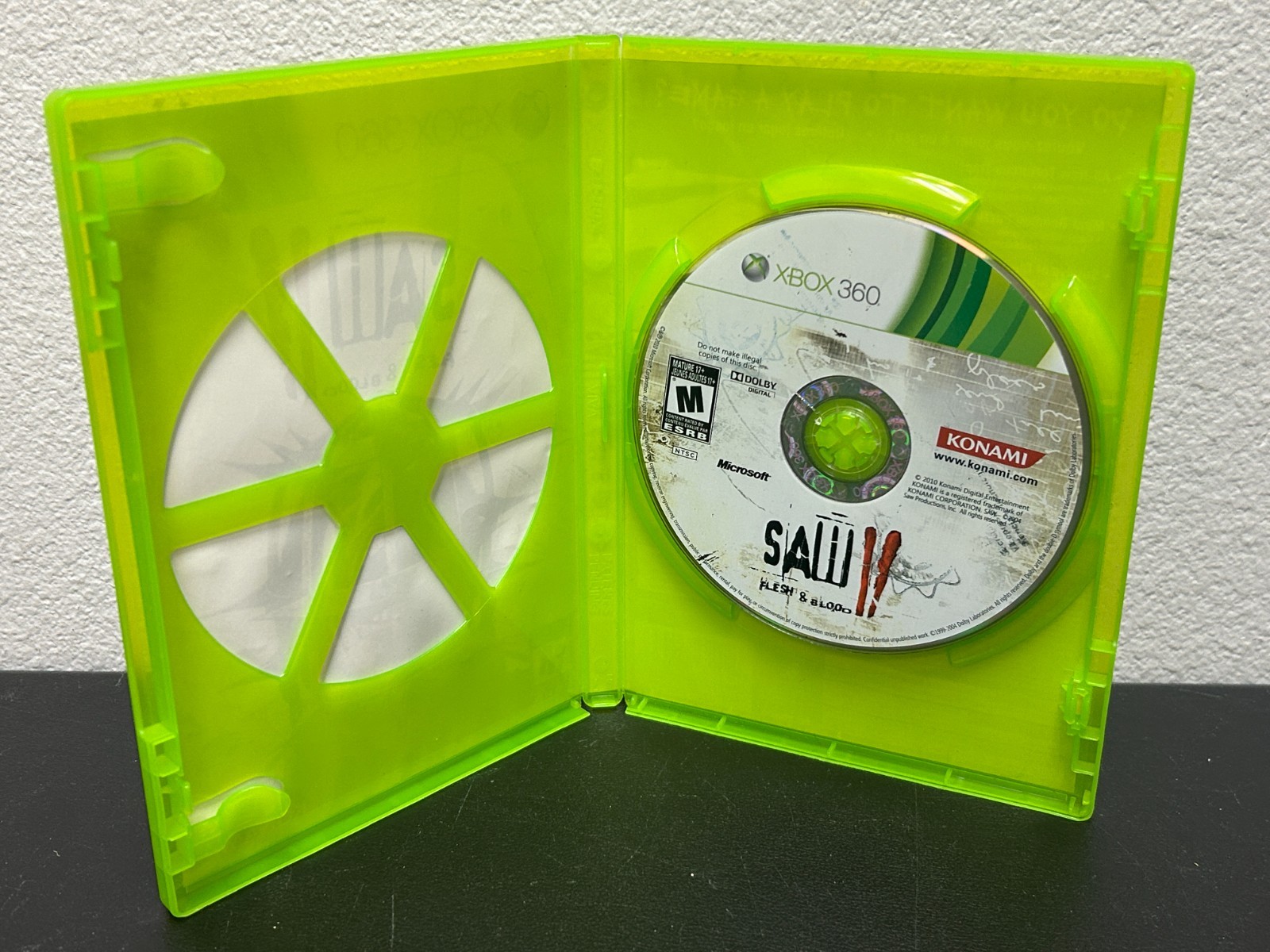 Saw II X-Box 360 Video Game with Case Cracked Ring