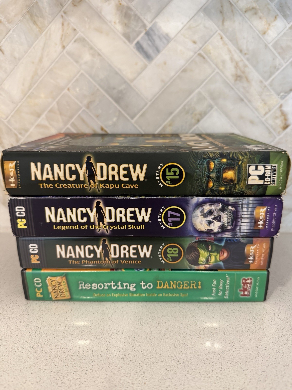 Her Interactive Nancy Drew Puzzle Mystery PC CD-ROM Lot 4 + Cases Manuals