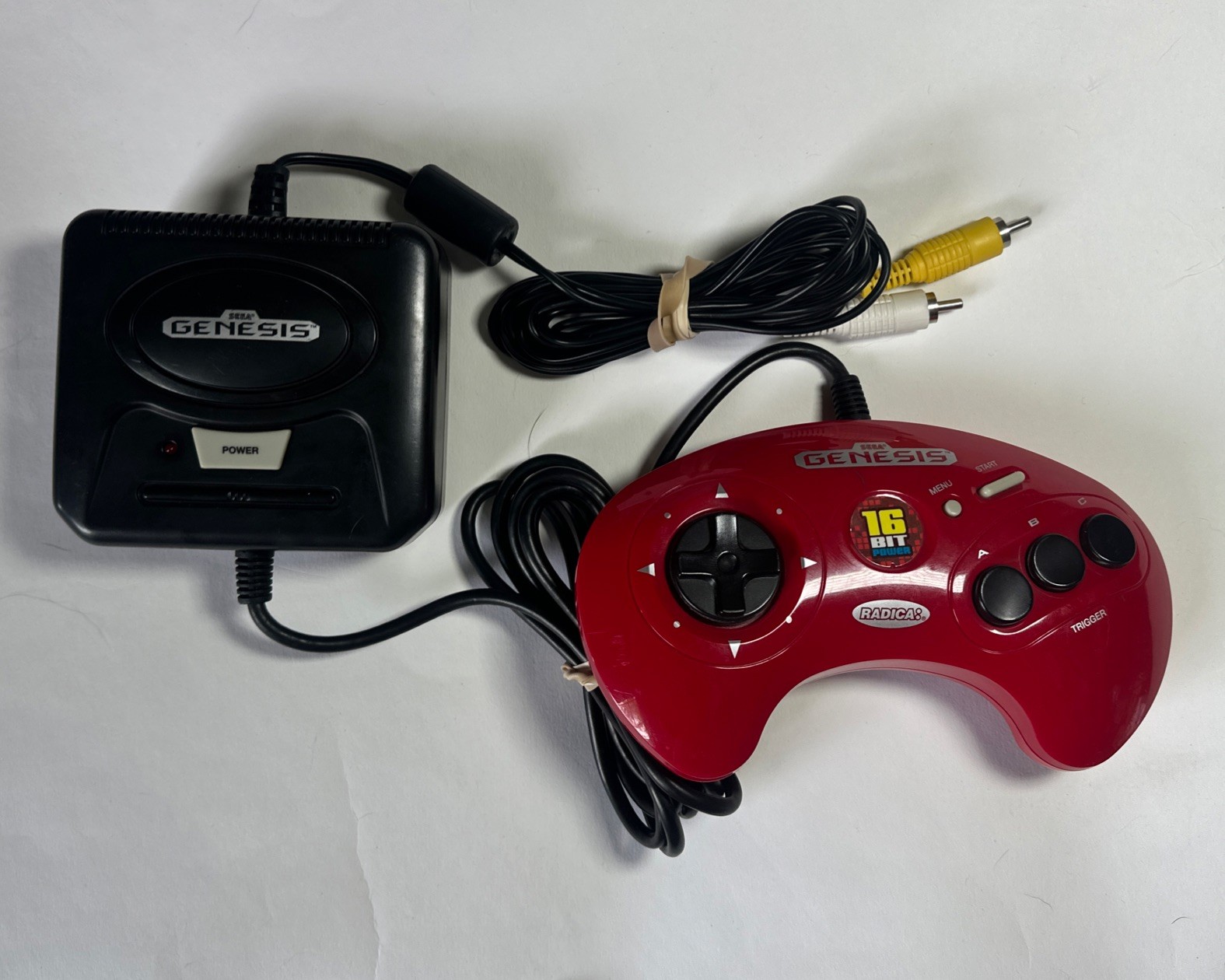 Radica Sega Genesis 16-BIT Red Power Plug & Play 6-in-1 Game System TESTED