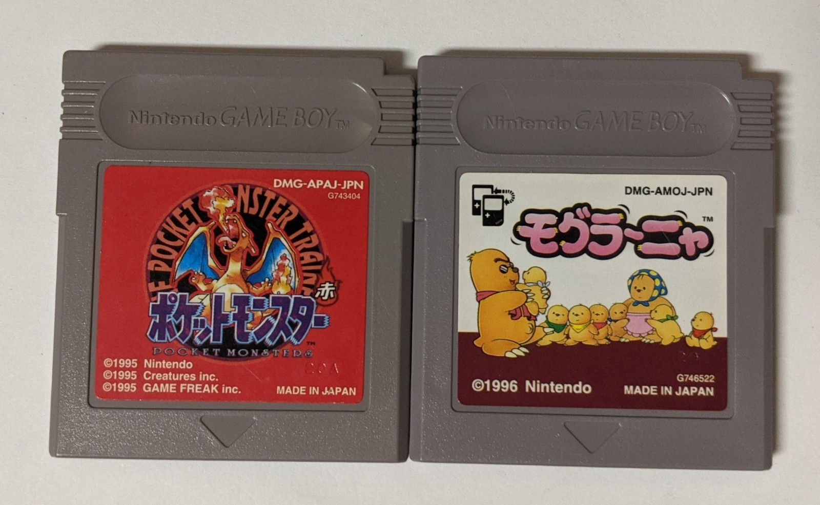 Nintendo Game Boy Japanese Lot of 2 – Pokemon Red & Mogura Nya – EGcx04