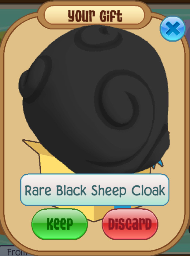 Animal Jam Classic (AJC) | Rare Black Sheep Cloak (READ DESCRIPTION)
