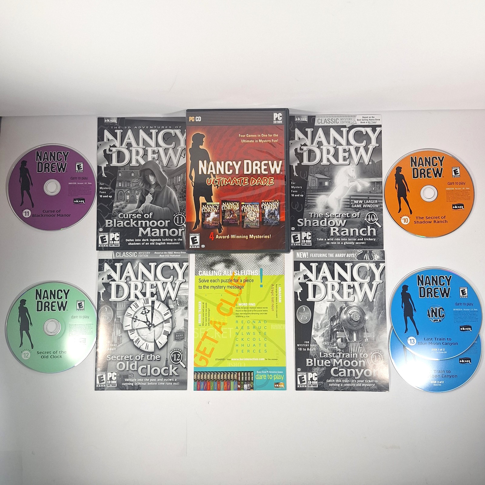 Nancy Drew PC Games Lot Collector’s Edition Tin, Triple Threat 1 and 2, Ultimate