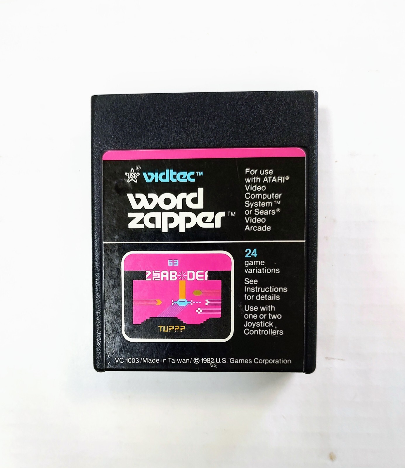 Word Zapper ATARI 2600 Video Game Cartridge Only 1982 By Vidtec Tested (Photos).