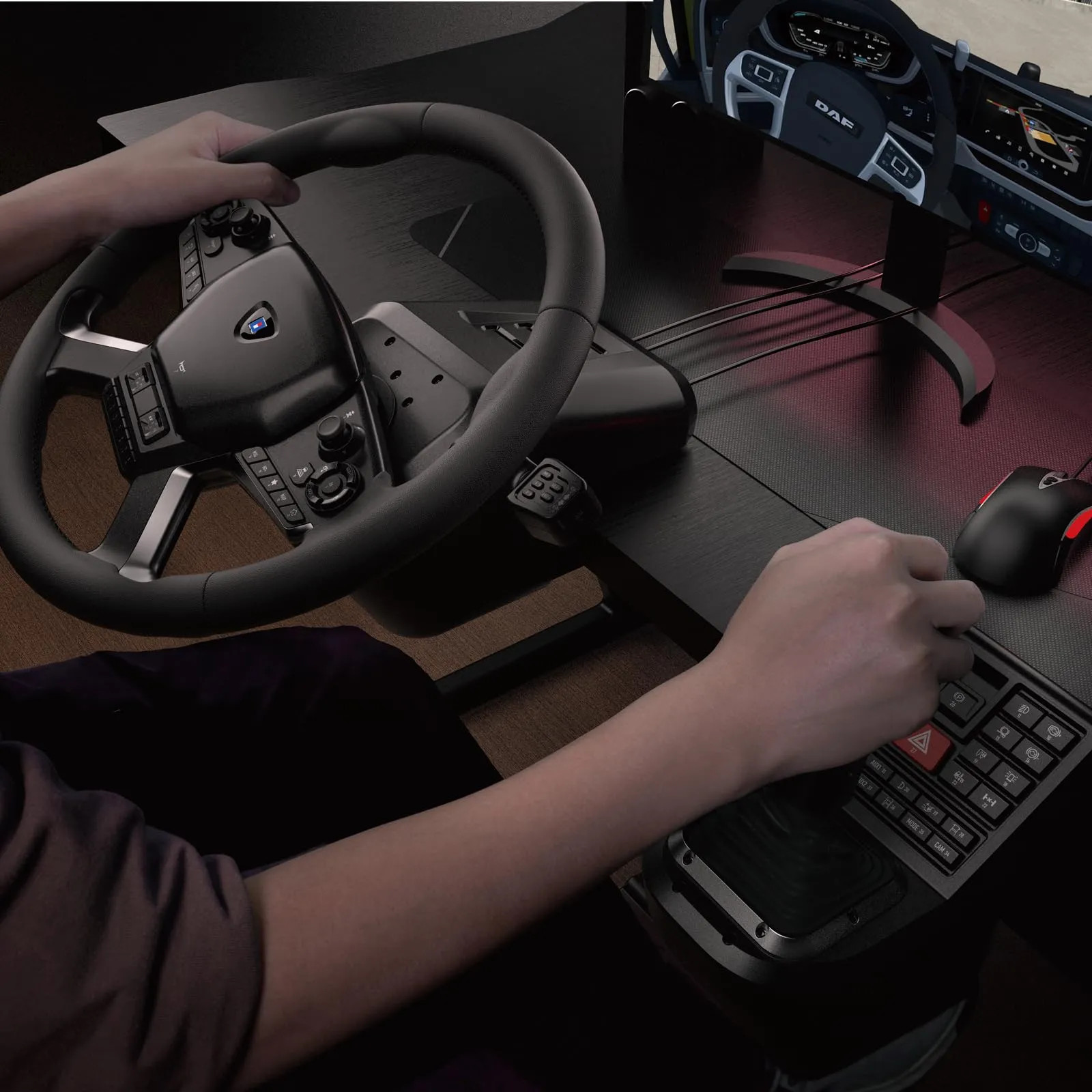 HORI HPC-044U Truck Control System Force Feedback Steering Wheel Shifter Pedals