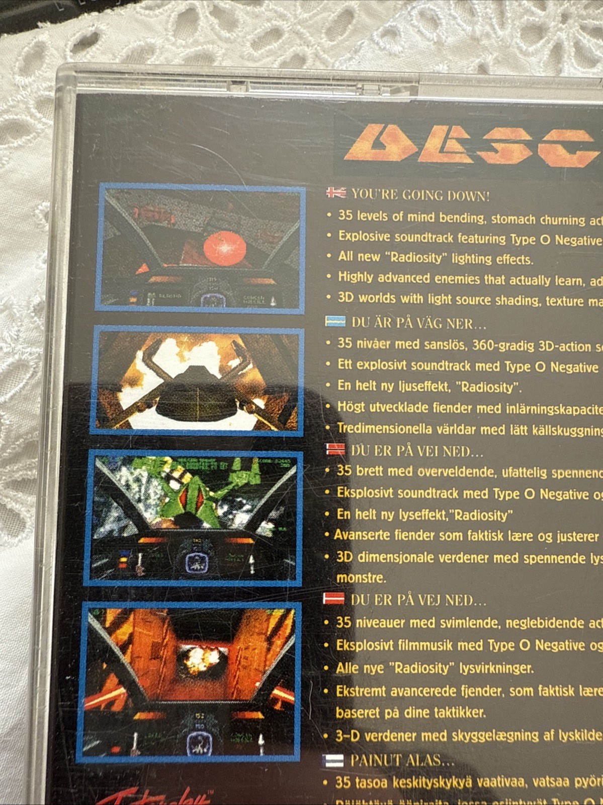 1996 Interplay Productions Descent PS1 PlayStation Game + Manual