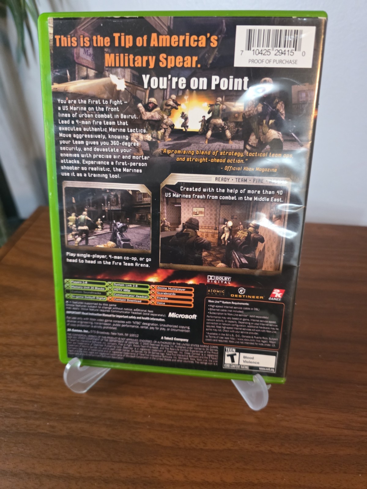 Close Combat: First to Fight (Microsoft Xbox, 2005) Complete Tested Working