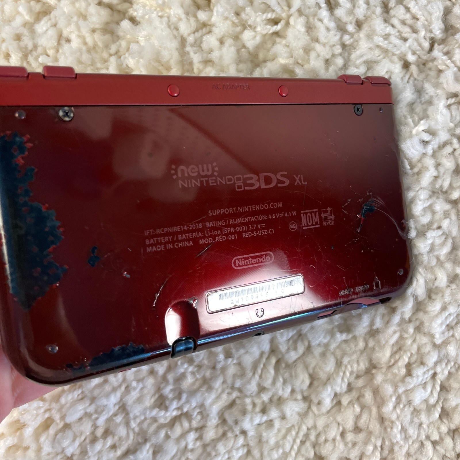 Nintendo “New” 3DS XL Metallic Red Handheld Console System RED-001 Top IPS Works