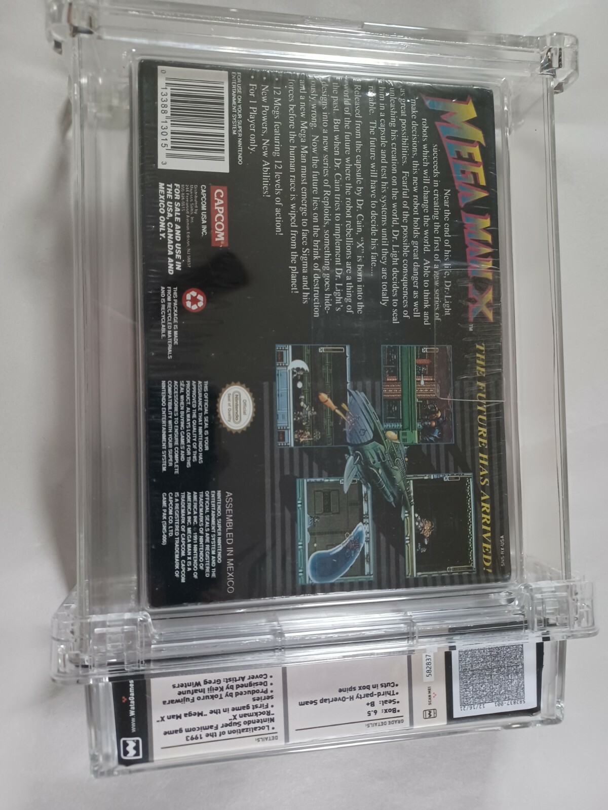 MEGA MAN X WATA 6.5 B+ SEALED NINTENDO SNES 1994 MEXICO