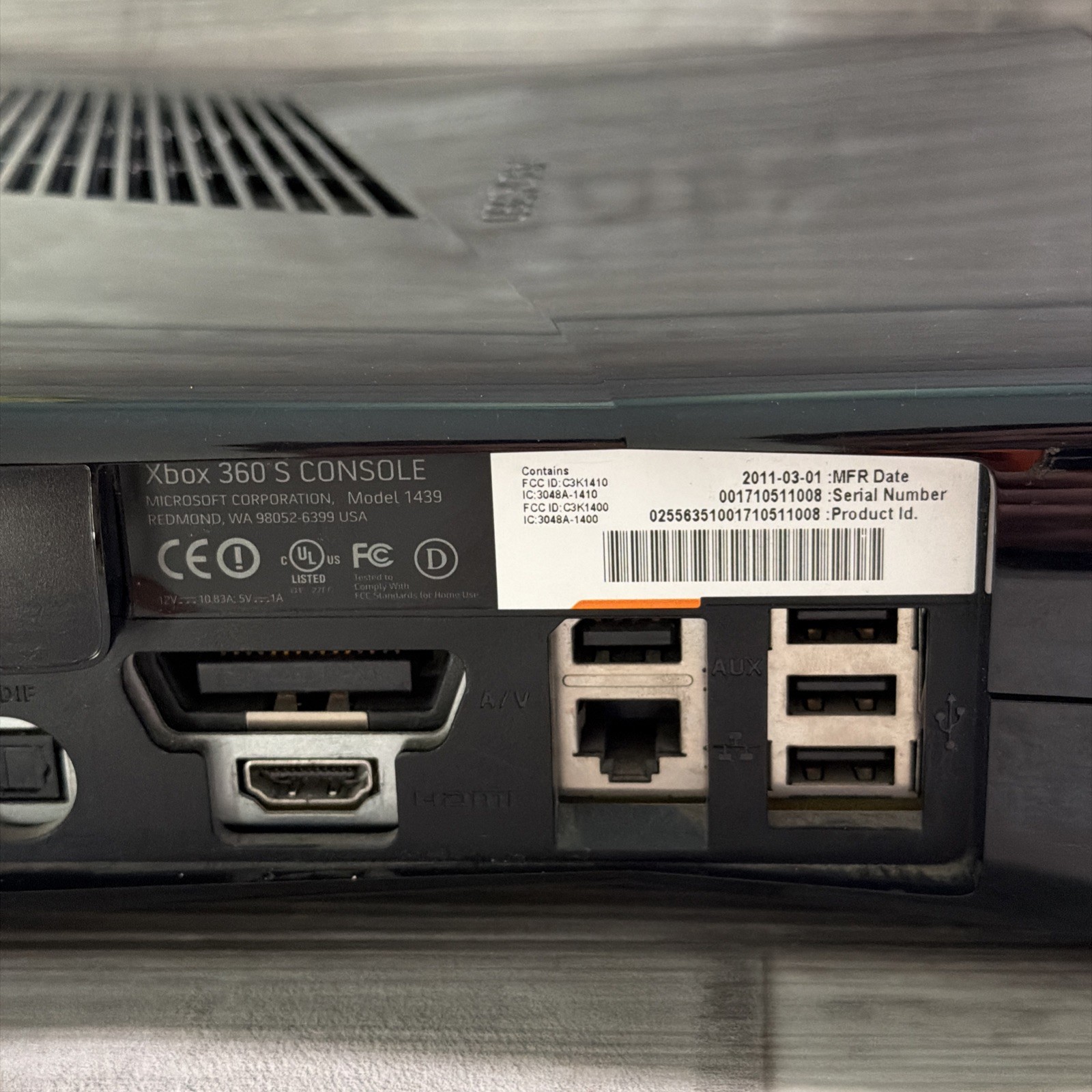 Xbox 360 E 500GB Console Only OEM Hard Drive Black 1538 Model Tested and Working