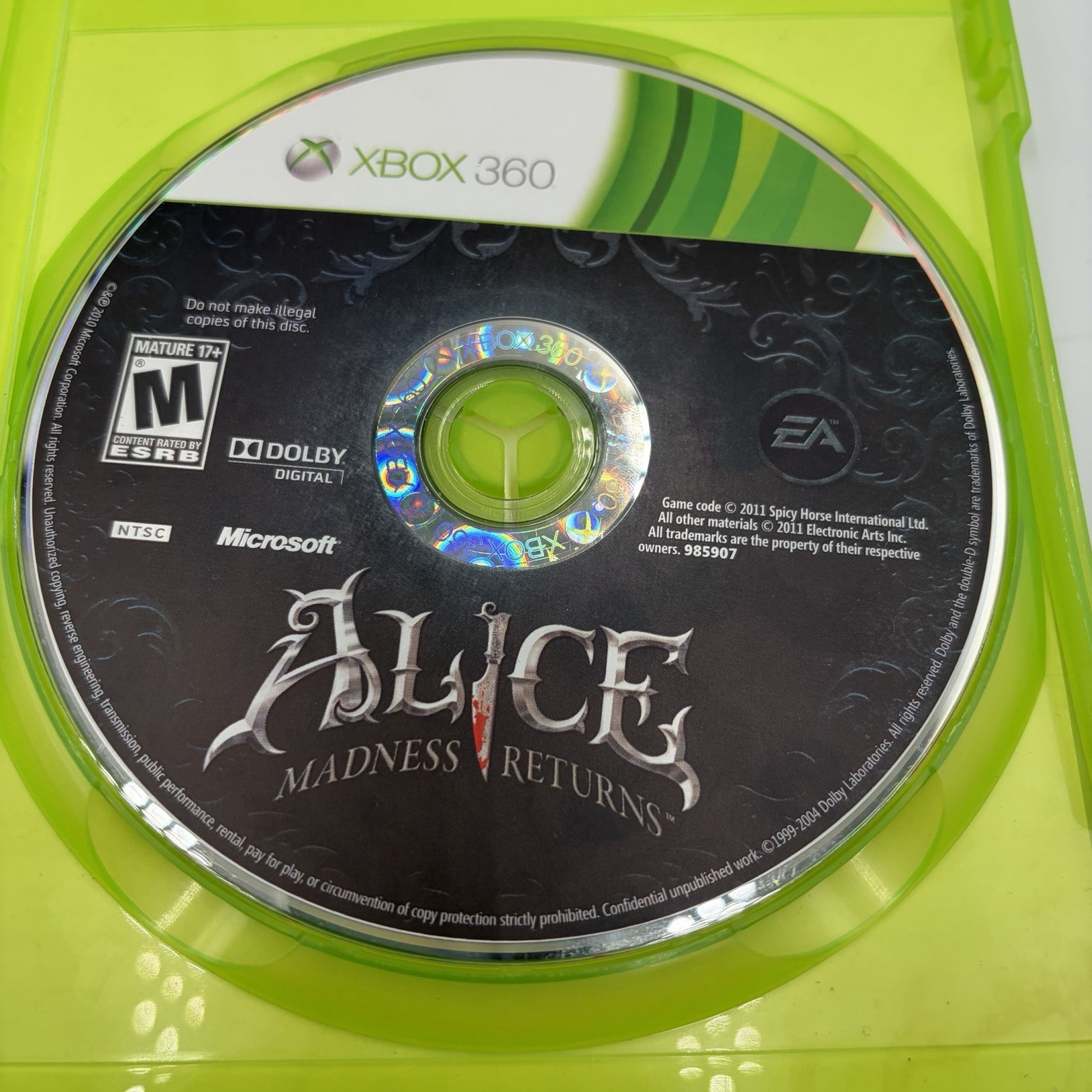 Alice: Madness Returns Xbox 360 CIB Complete Tested