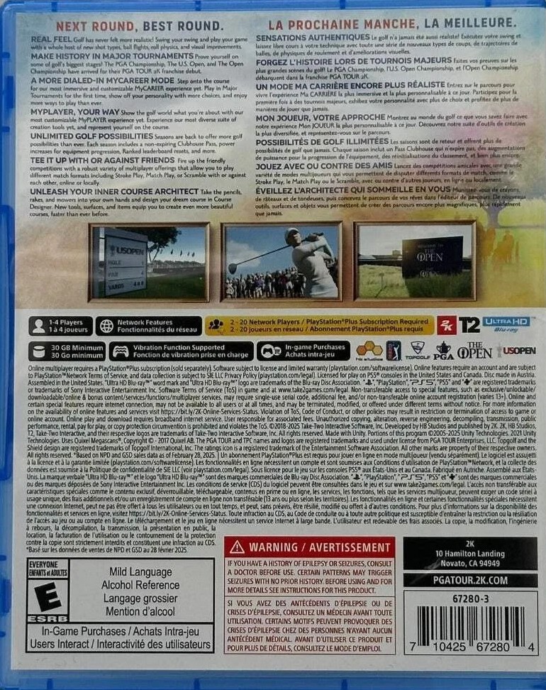 PGA Tour 2K25 (PS5) New