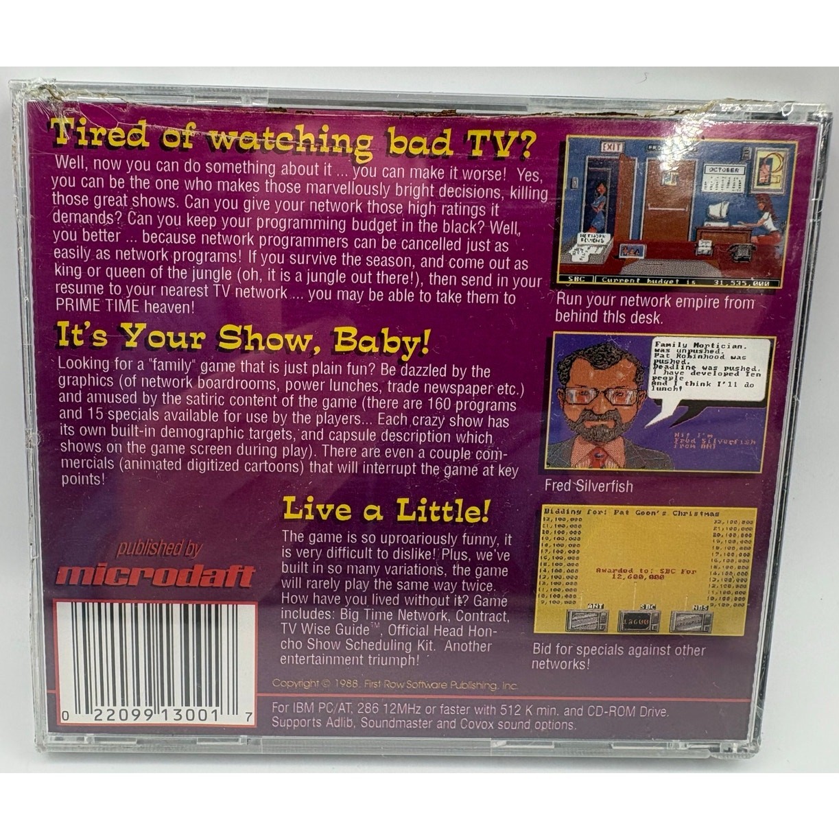 Mogul PC CD-ROM 1993 Microdaft Raw Software Be a Network Bigshot Vintage Game