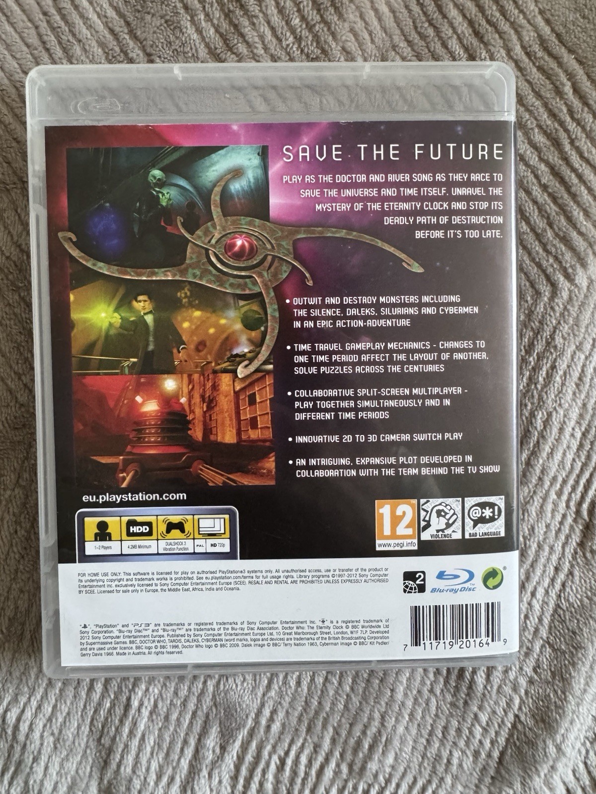 Doctor Who: The Eternity Clock (PS3, 2012) Complete CIB – Tested Works – PAL