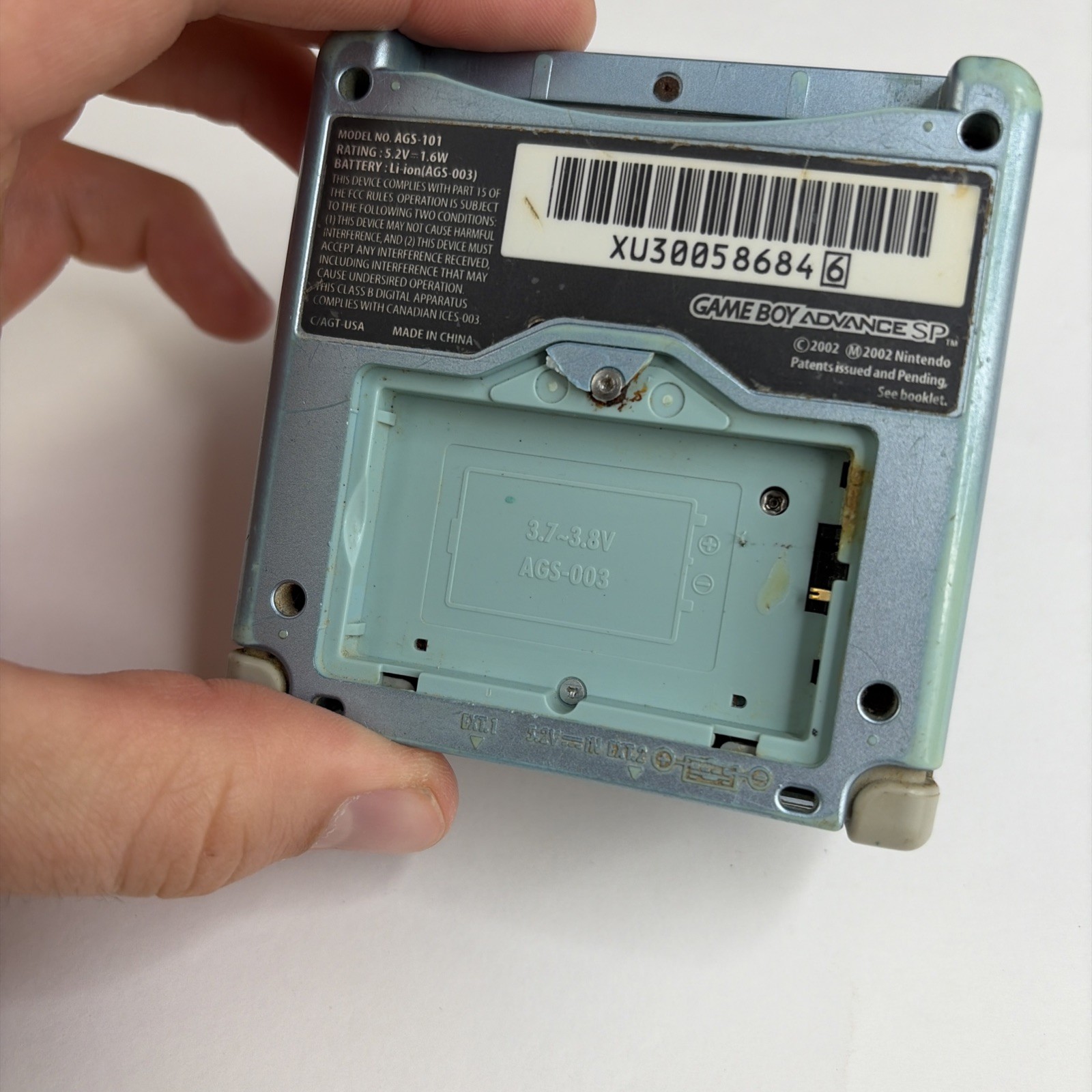 For Repair! Nintendo Game Boy Advance SP Has 101 Pearl Blue GBA SP – US Model