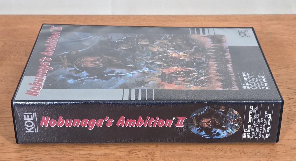Nobunaga’s Ambition II Koei 5.25″ IBM PC Big Box Game Complete 1989 Map Poster