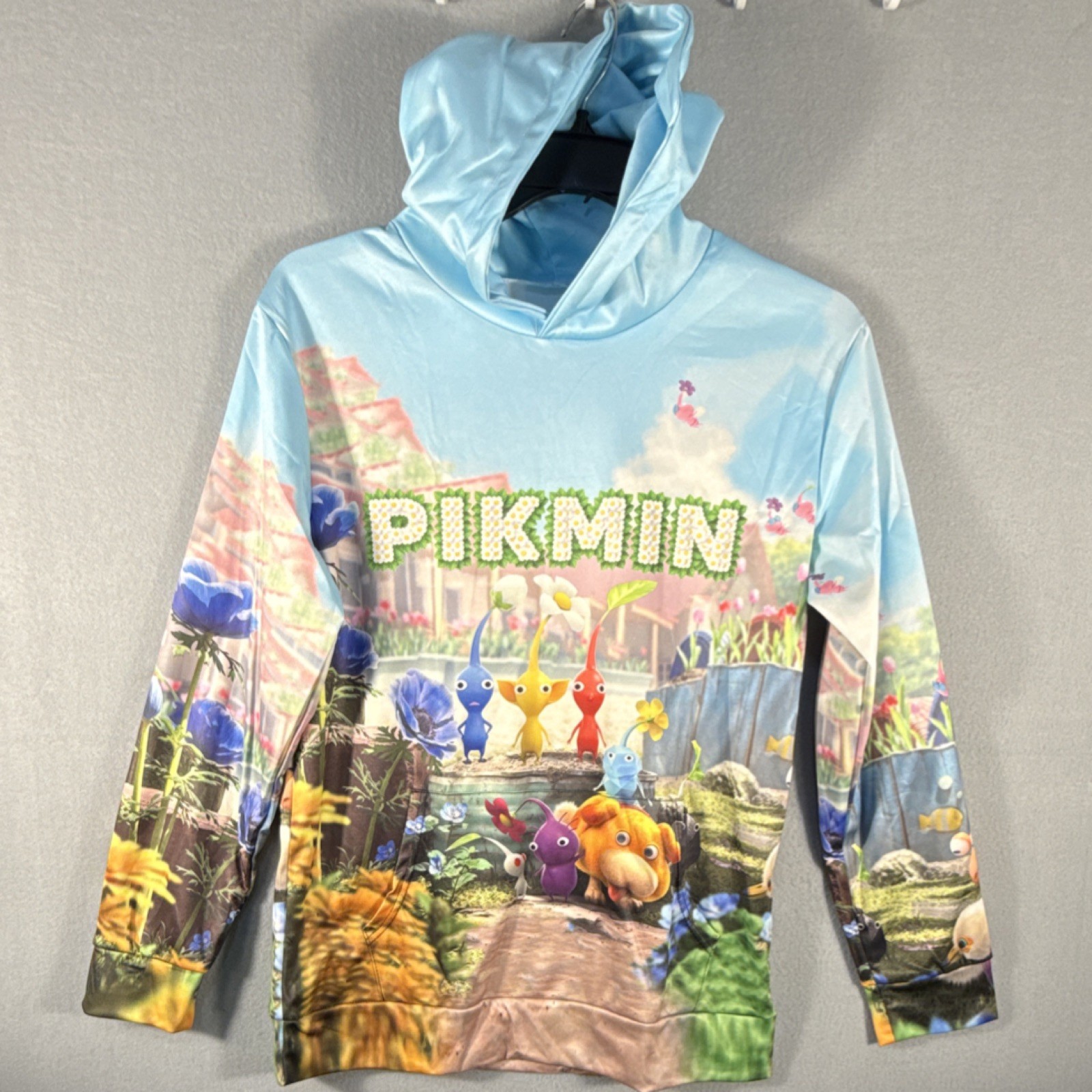 Pikmin Hoodie XL Hooded Sweatshirt Blue Yellow Red Purple Rock Pikmin