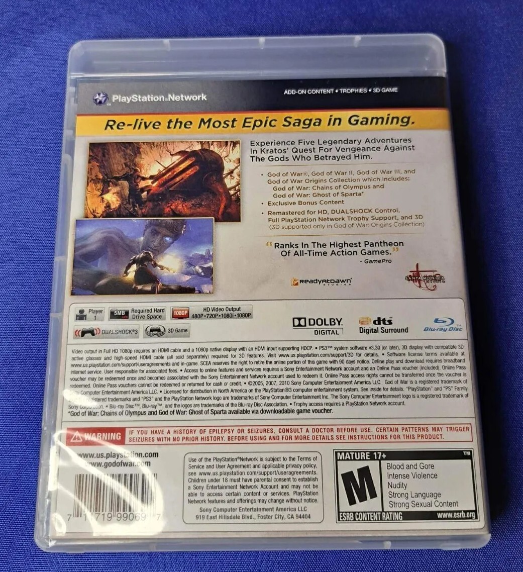 God of War Saga [I, II, III] PlayStation 3, 2012 – No Manual