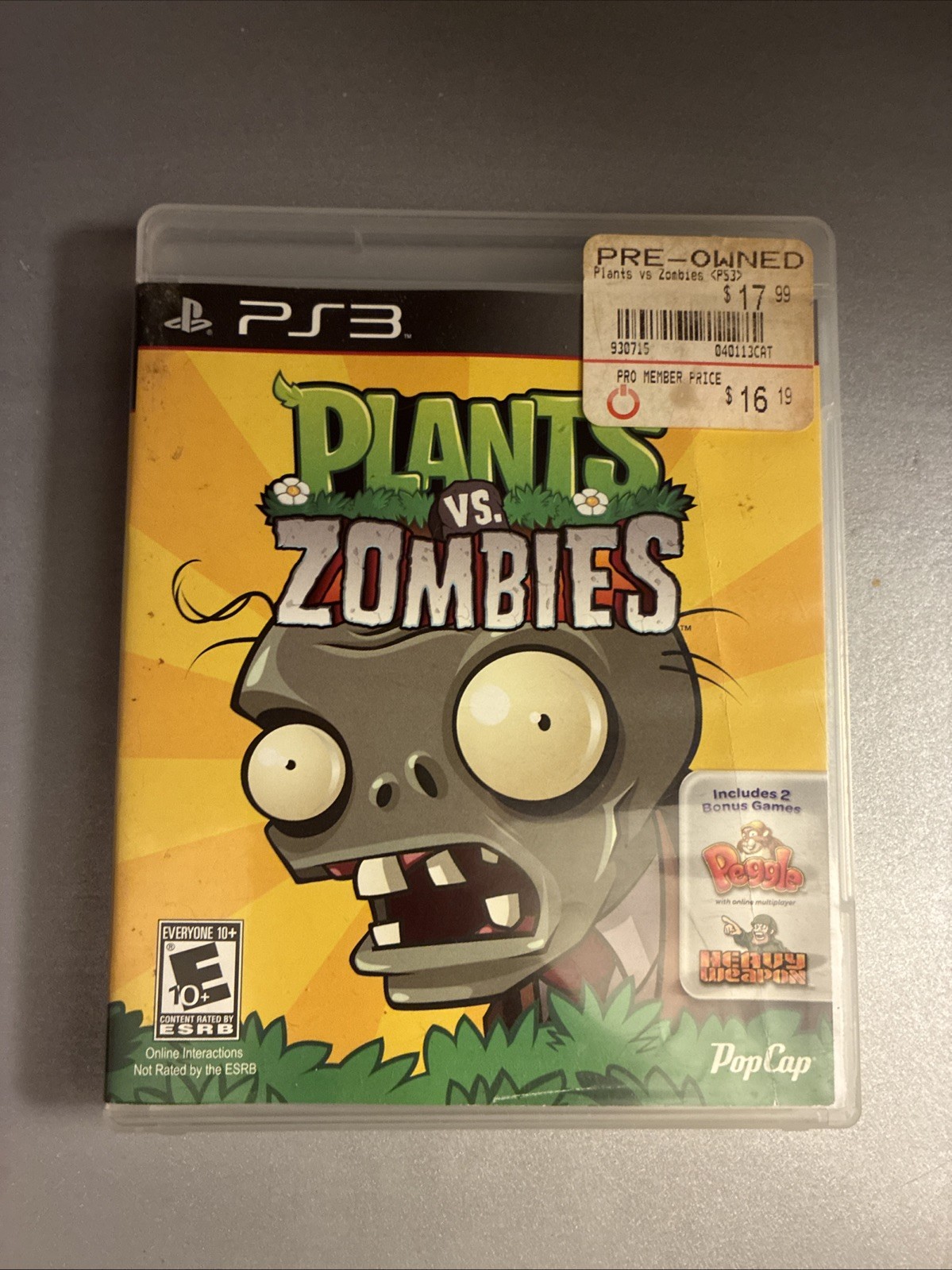 Plants vs. Zombies PS3 (untested)