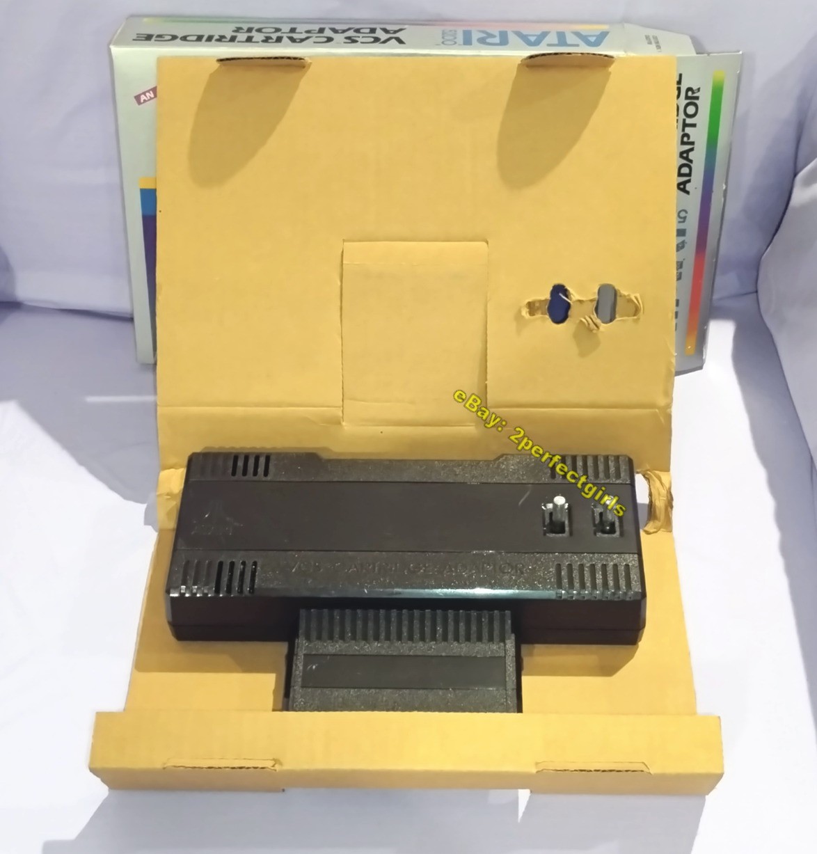 VCS Cartridge Adapter (Atari 5200, 1983) in Orig Box w/Inserts Tested