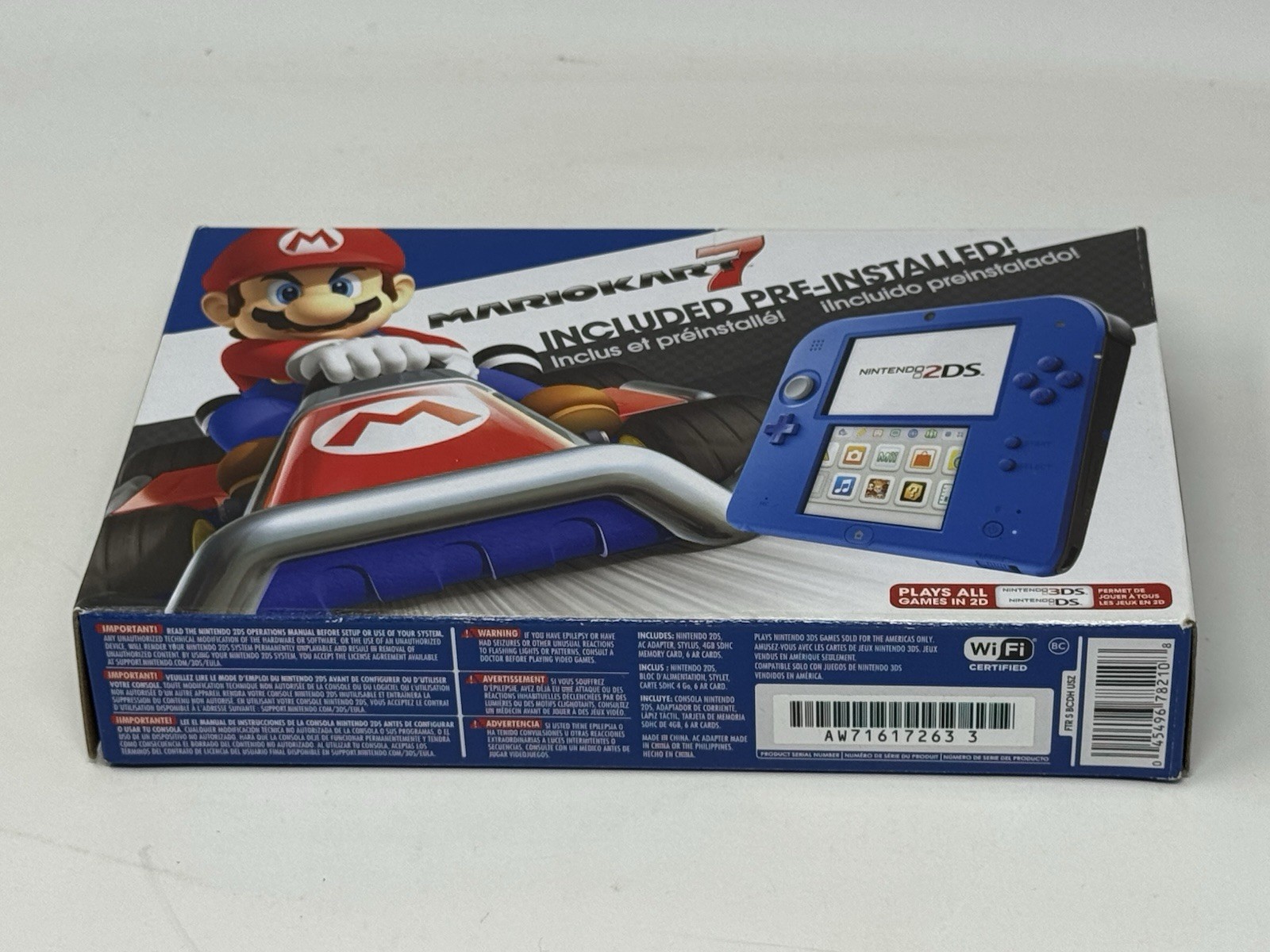 Nintendo 2DS Mario Kart 7 Electric Blue Limited Edition Console Box Only