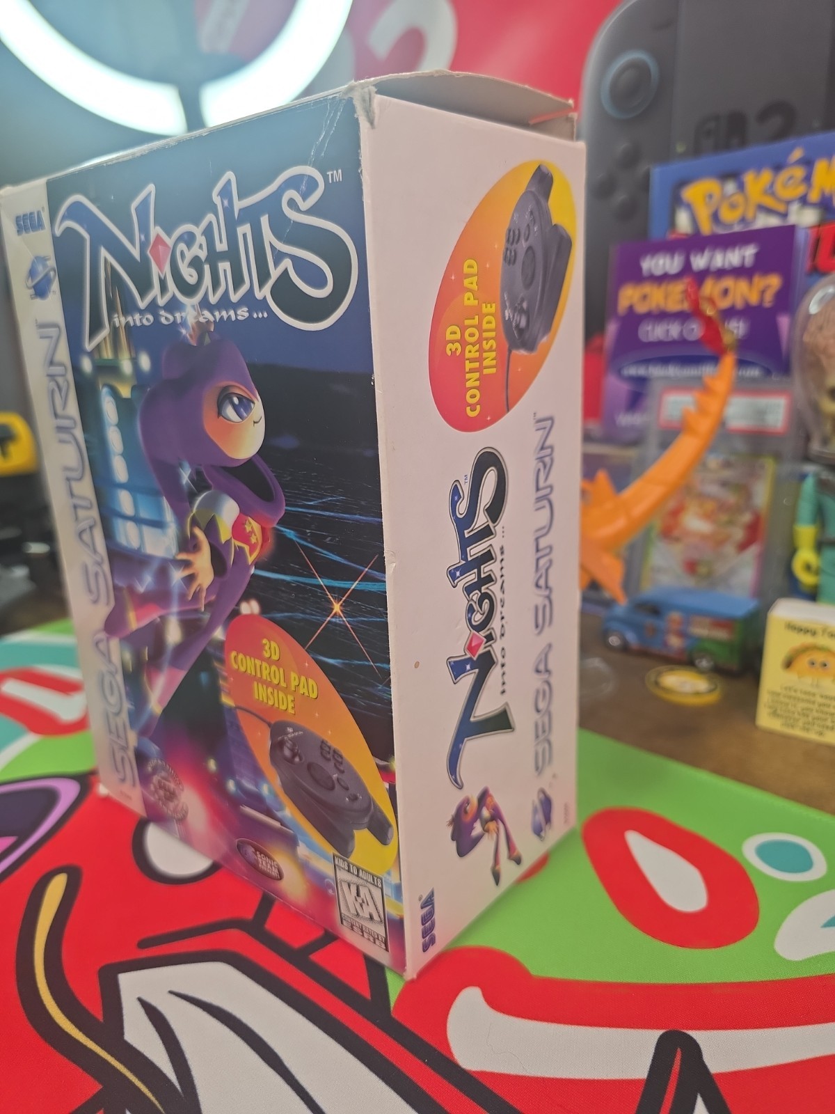 Nights Into Dreams (Sega Saturn) Big Box w/3D Control Pad Complete 2 Reg Cards
