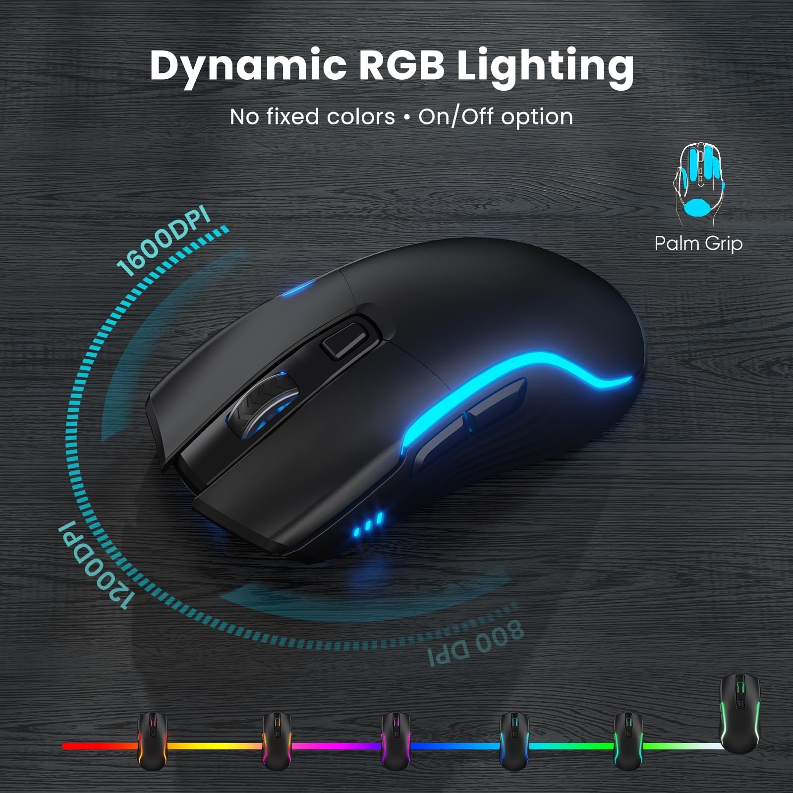 SABLUTE Wireless Keyboard and Mouse Combo, Rechargeable 4000mAh Light up Quie…