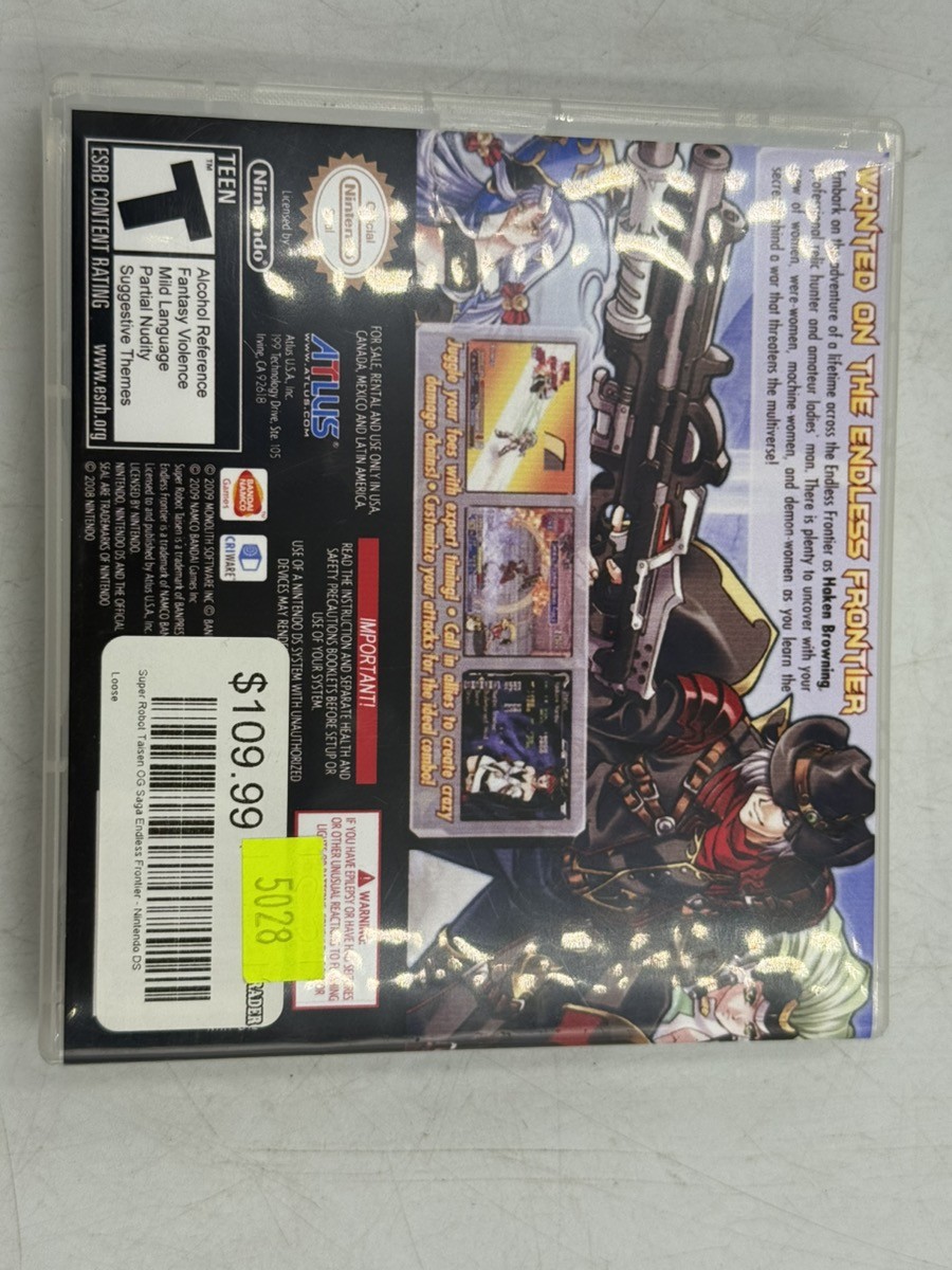 SUPER ROBOT TAISEN OG SAGA: ENDLESS FRONTIER FOR NINETNDO DS (CP2022428)